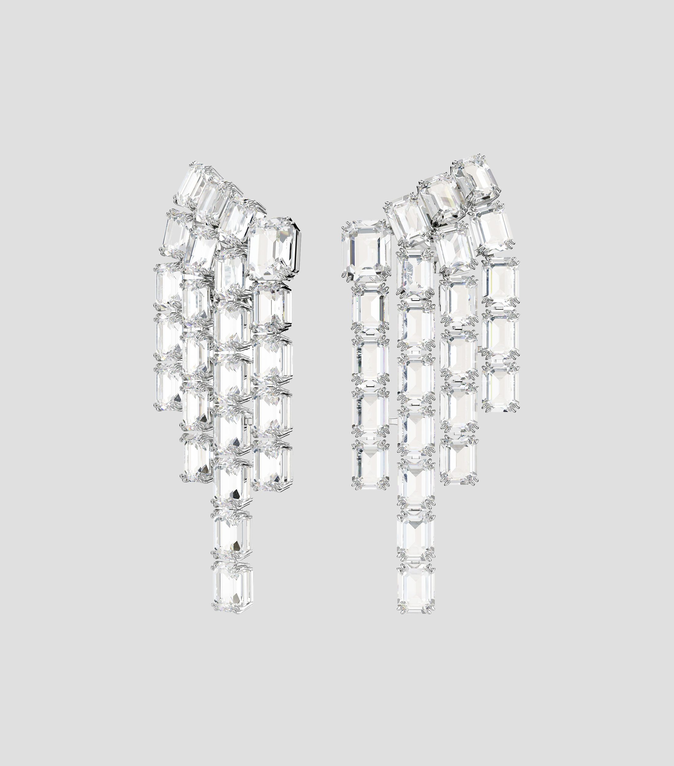 Aretes con cristales plateados Millenia Mujer