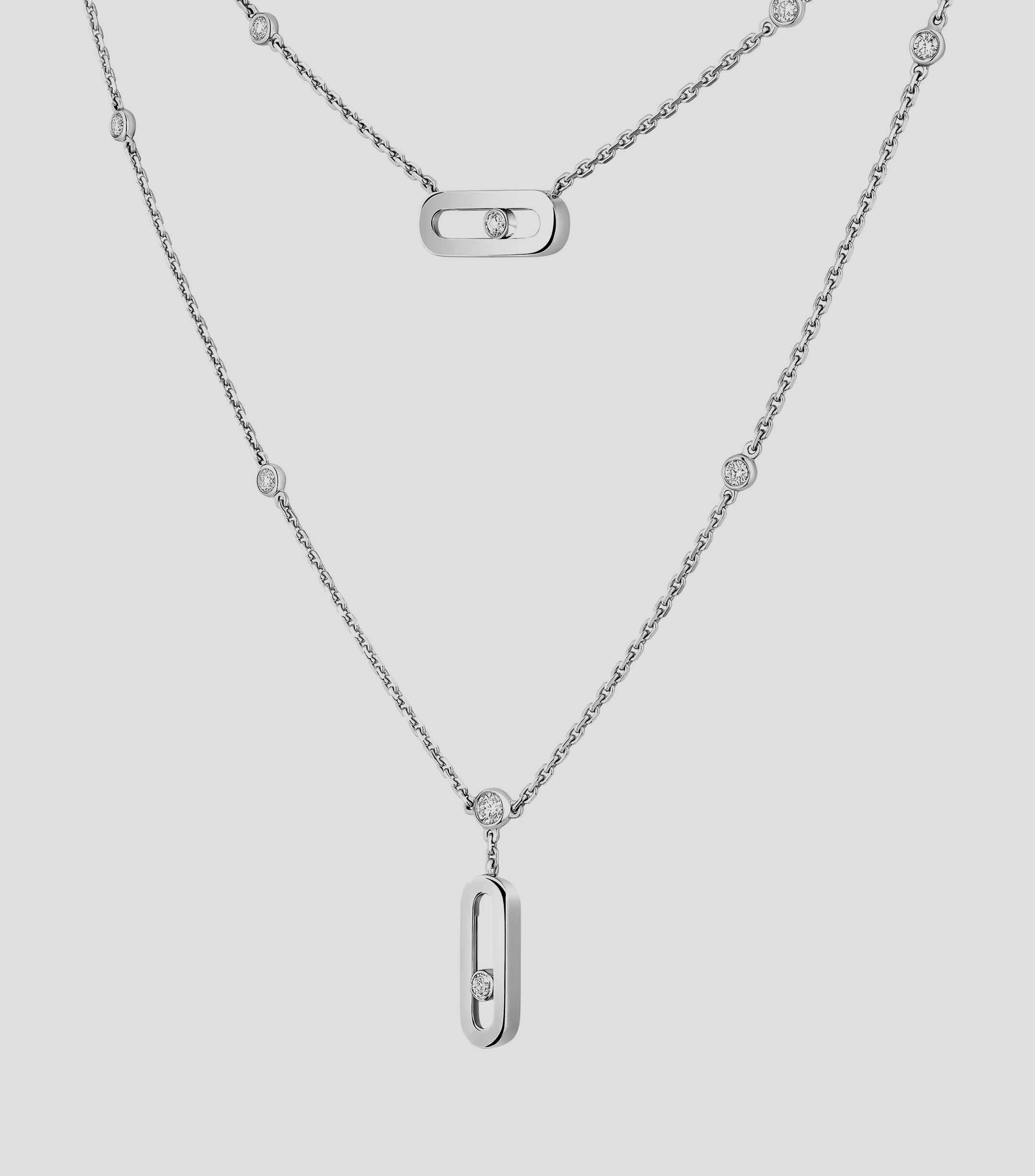 Collar en oro blanco con diamantes Move Classique Mujer