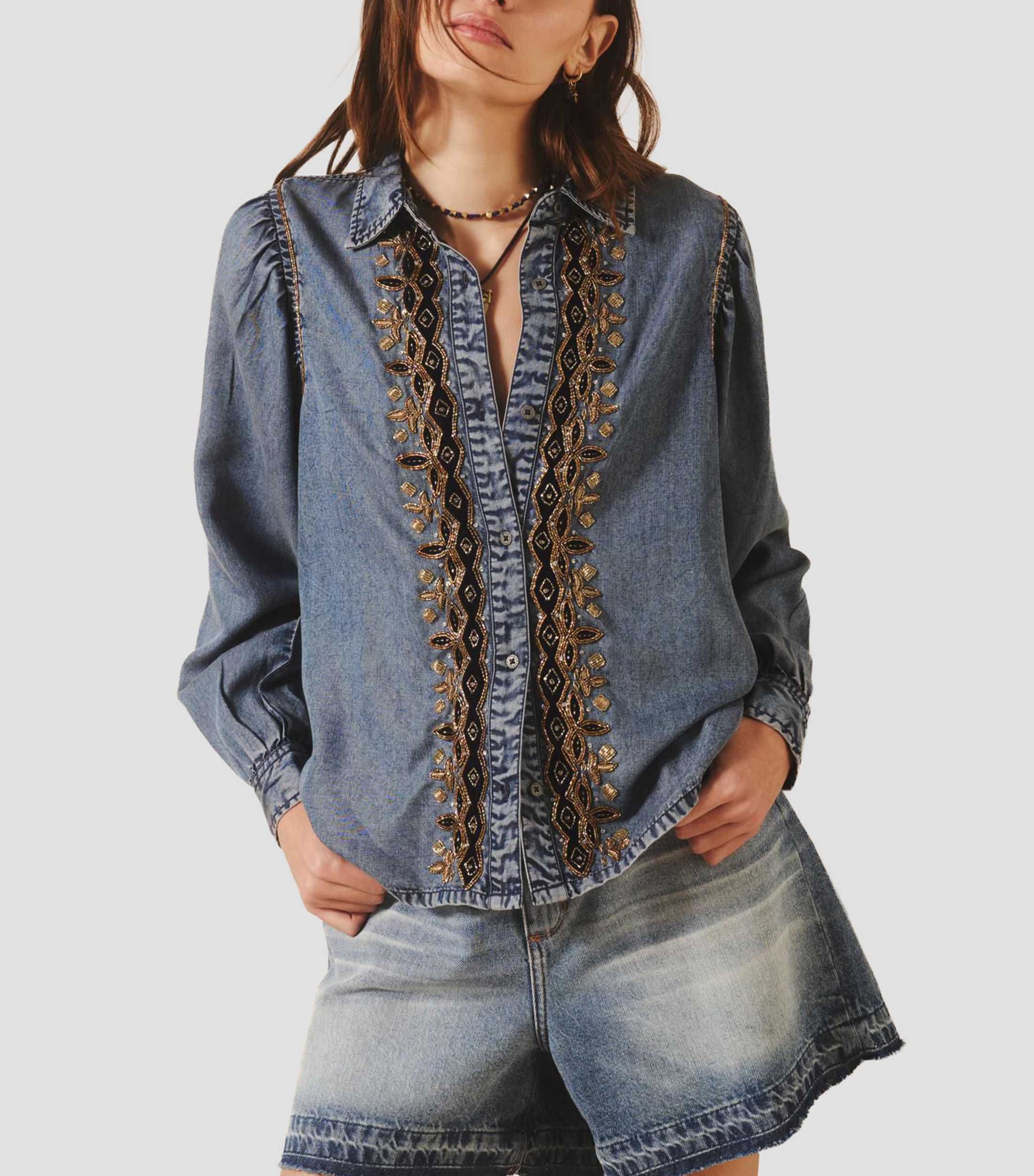 Camisa fantasía manga larga Mujer