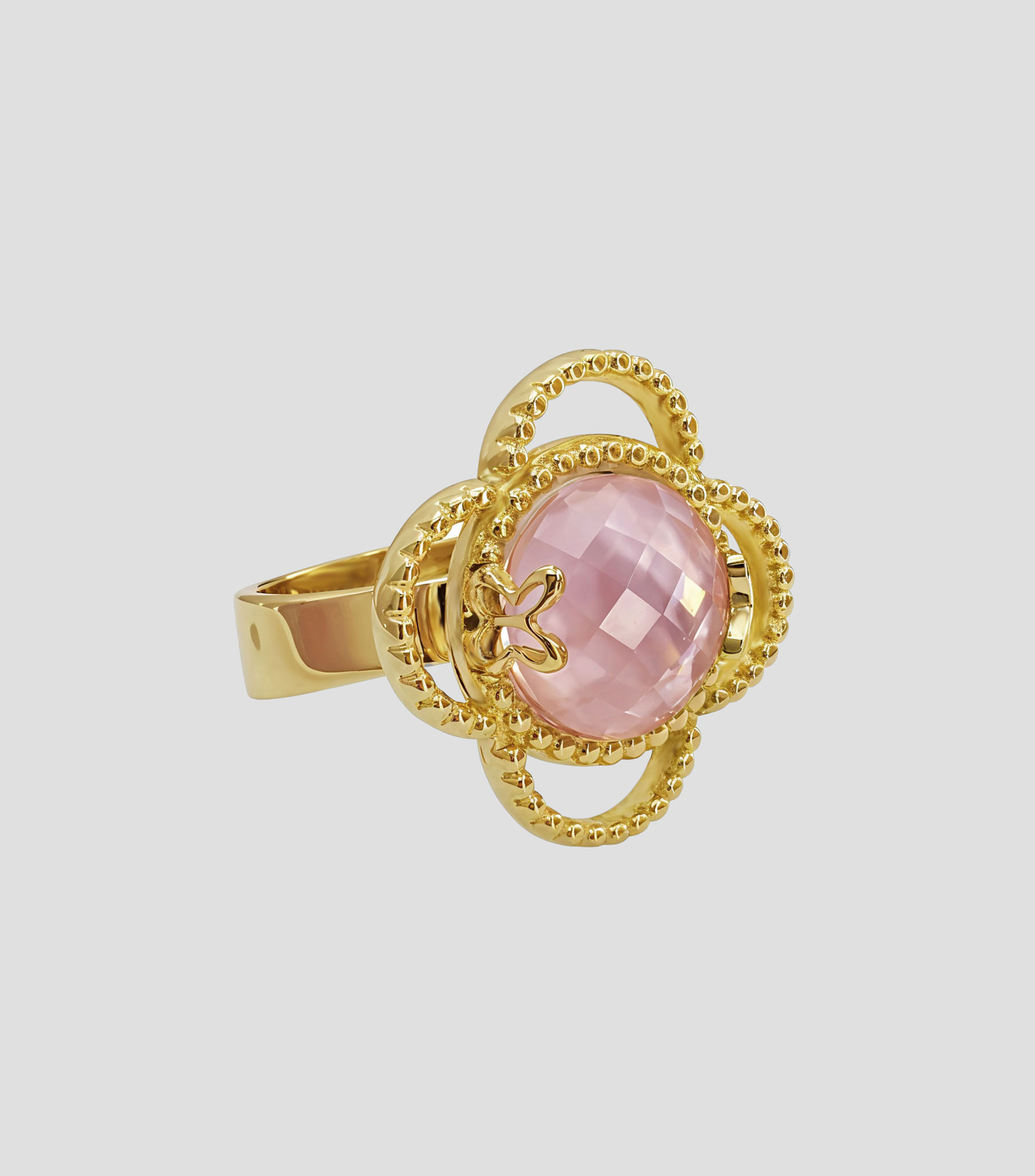 Anillo en plata .925 con cristal rosa Mujer