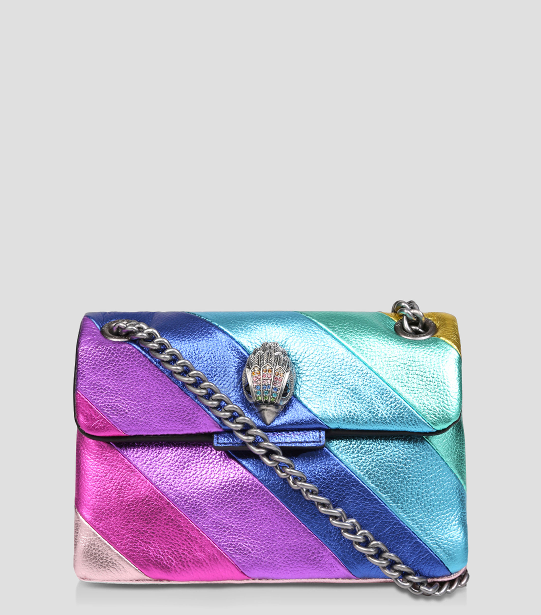Bolsa crossbody en piel con rayas Kensington Mujer
