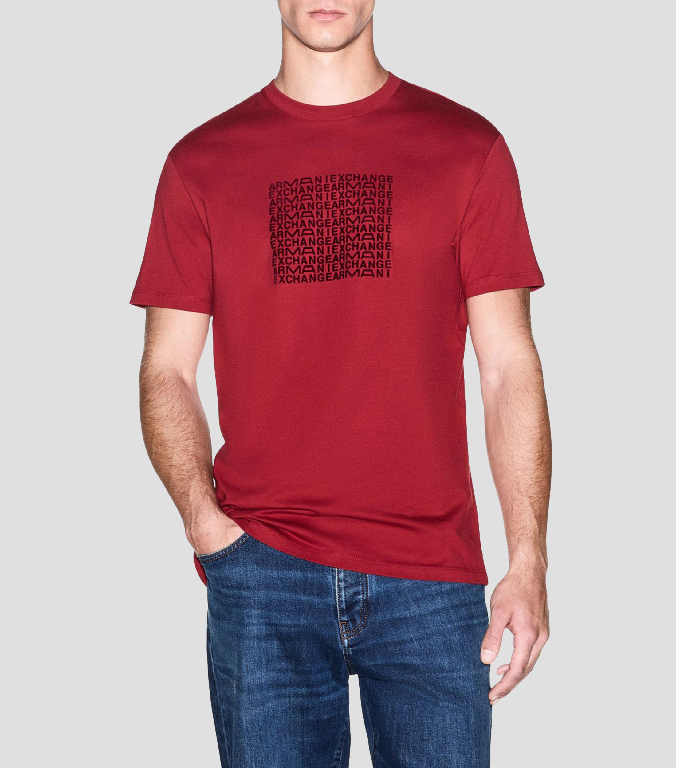 Playera cuello redondo manga corta estampada Hombre