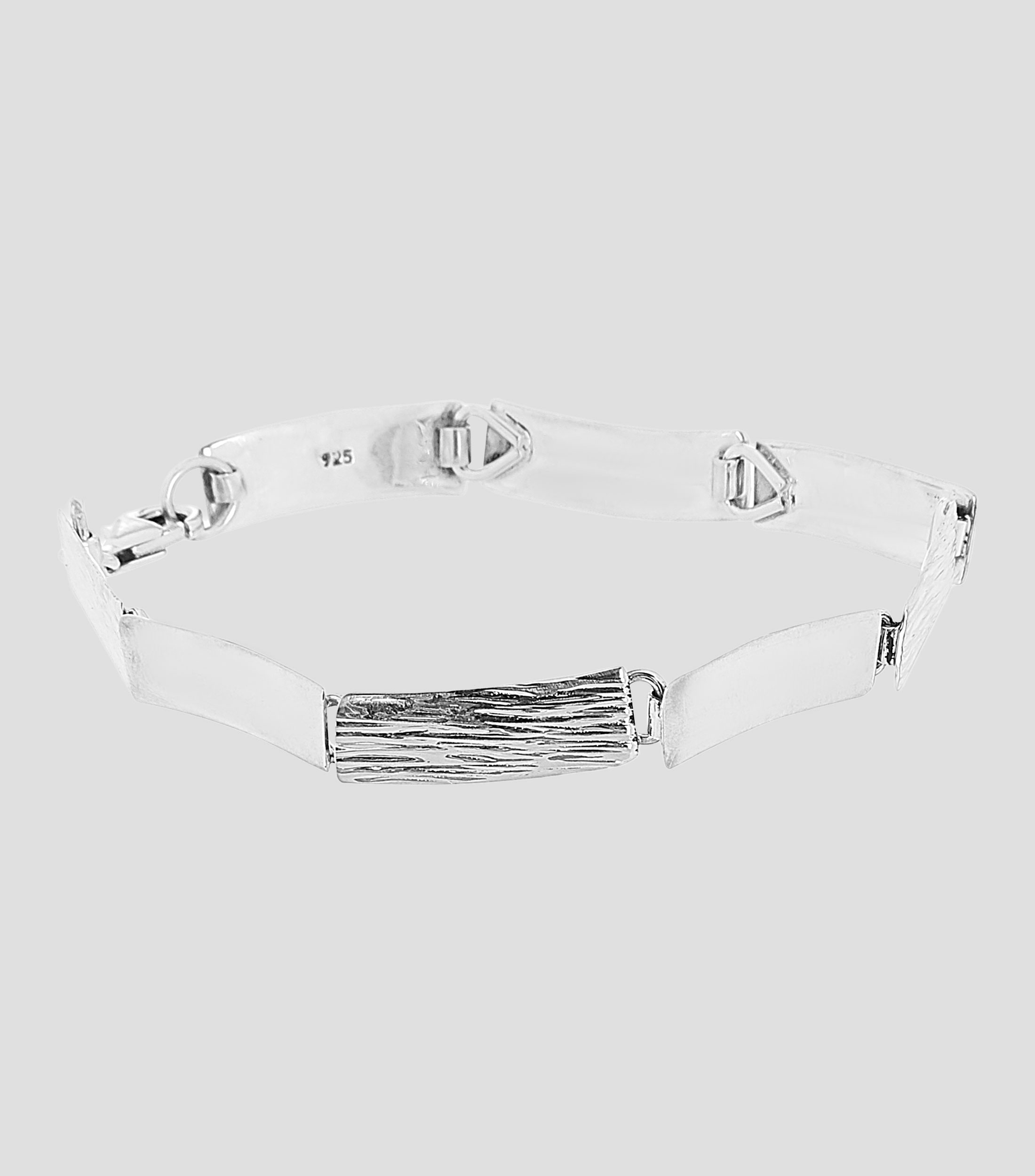 Pulsera en plata con rectángulos Mujer