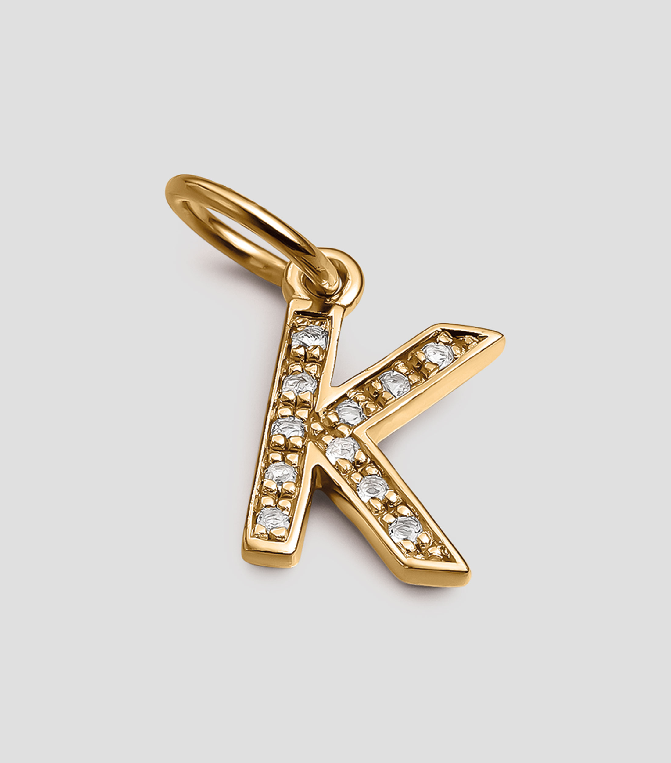 Dije inicial K en plata .925 ABC con topacios blancos Mujer