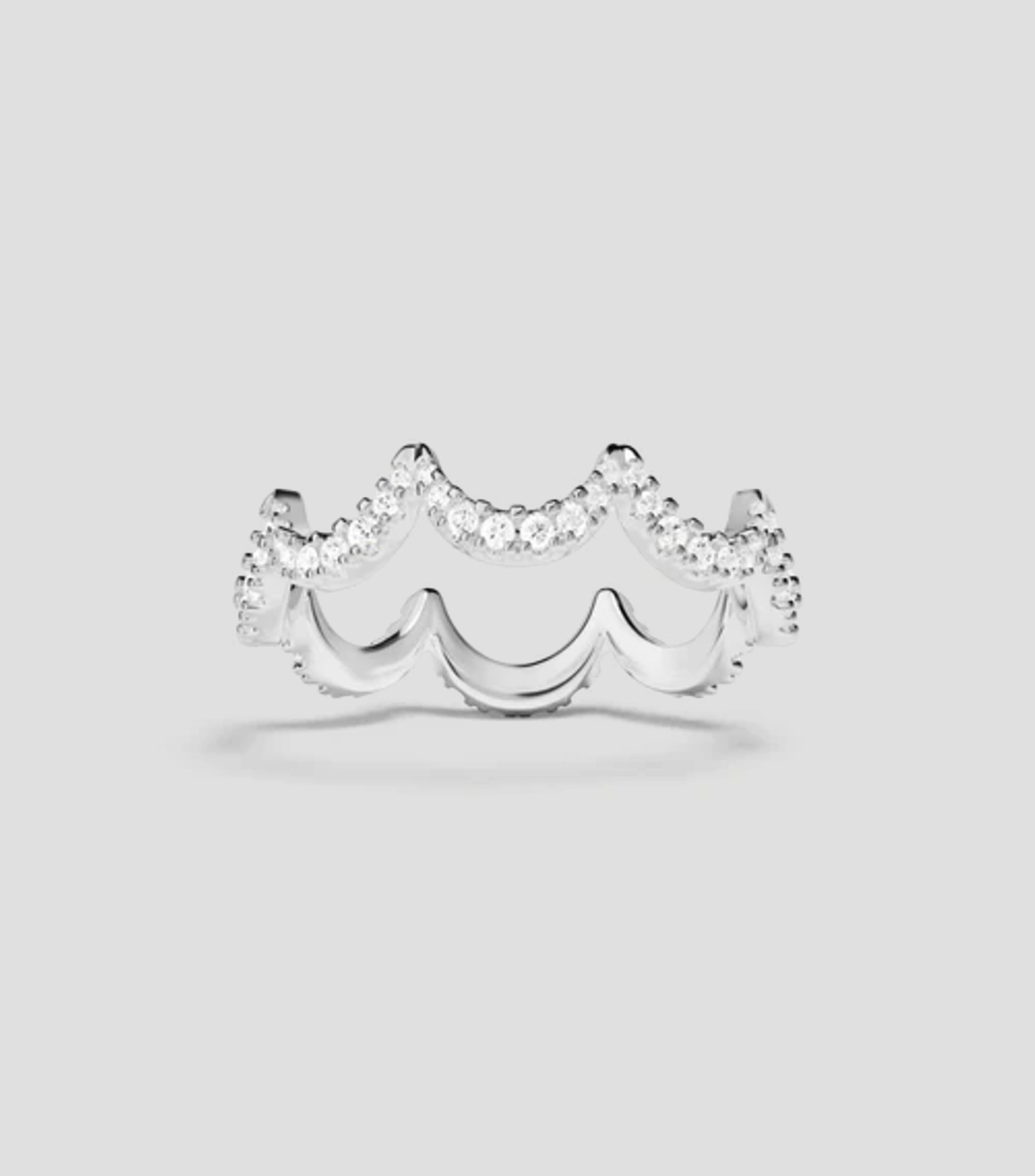 Anillo Automne Wavy en plata de ley Mujer