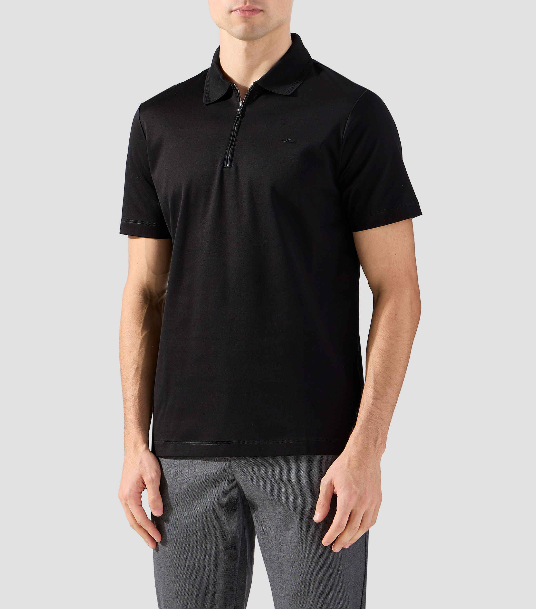 Playera tipo polo con manga corta lisa Hombre