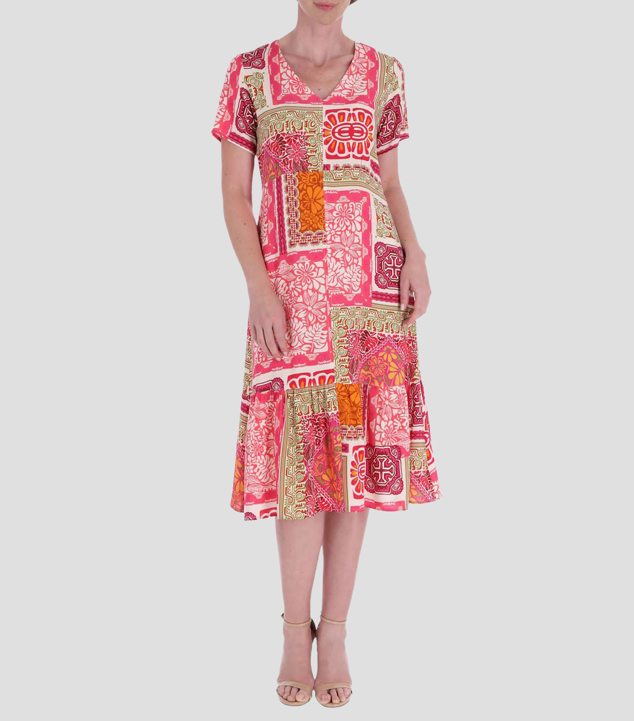 Vestido midi estampado Mujer
