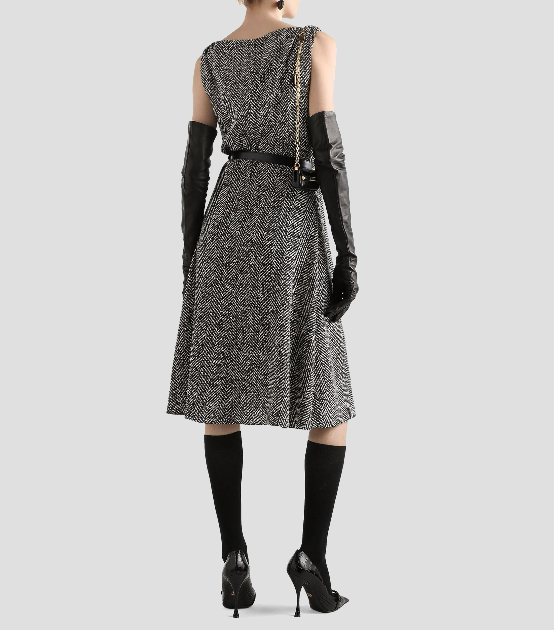 Vestido midi estampado espiga Mujer