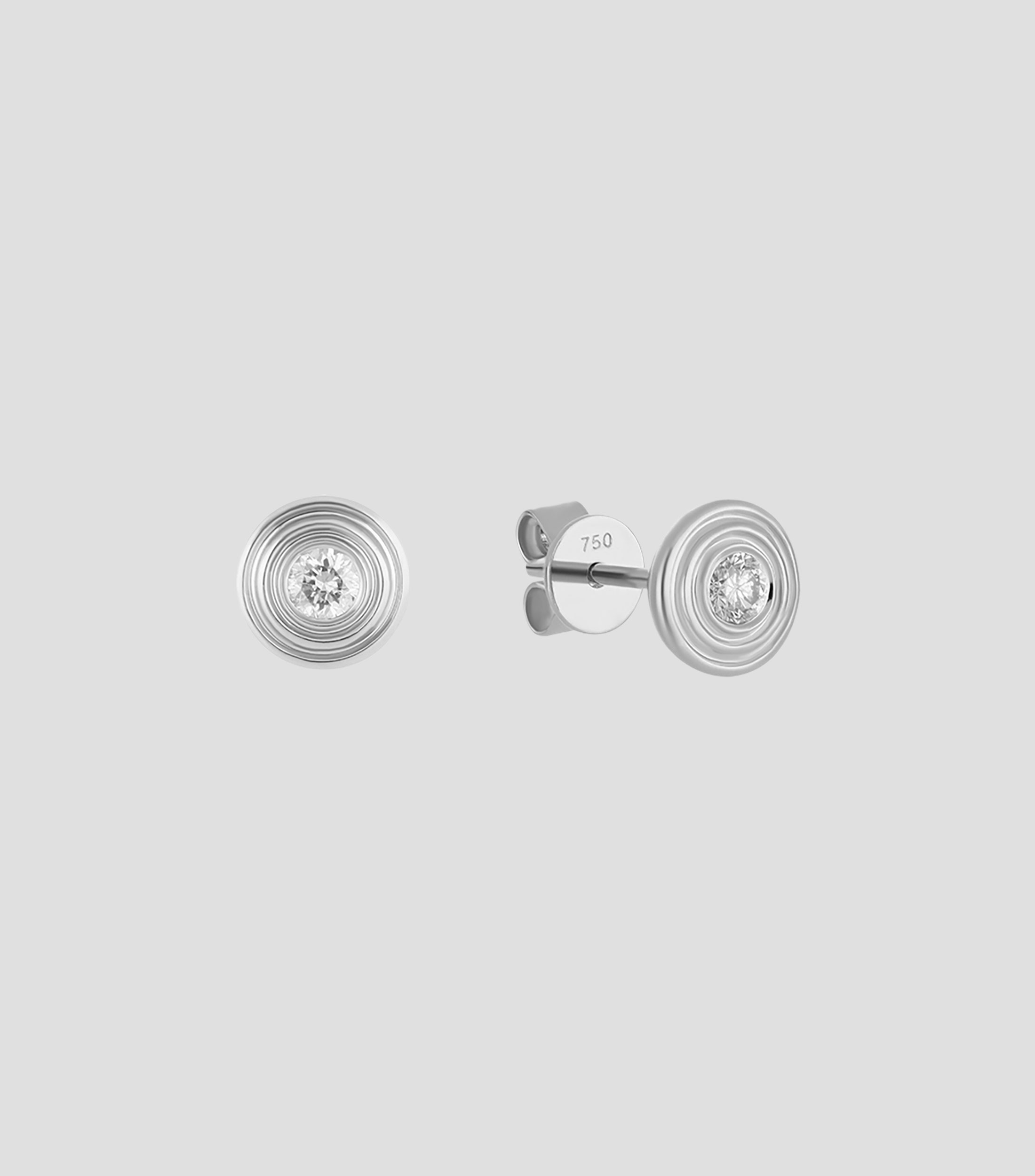 Aretes en oro blanco de 18 kilates con diamantes Mujer