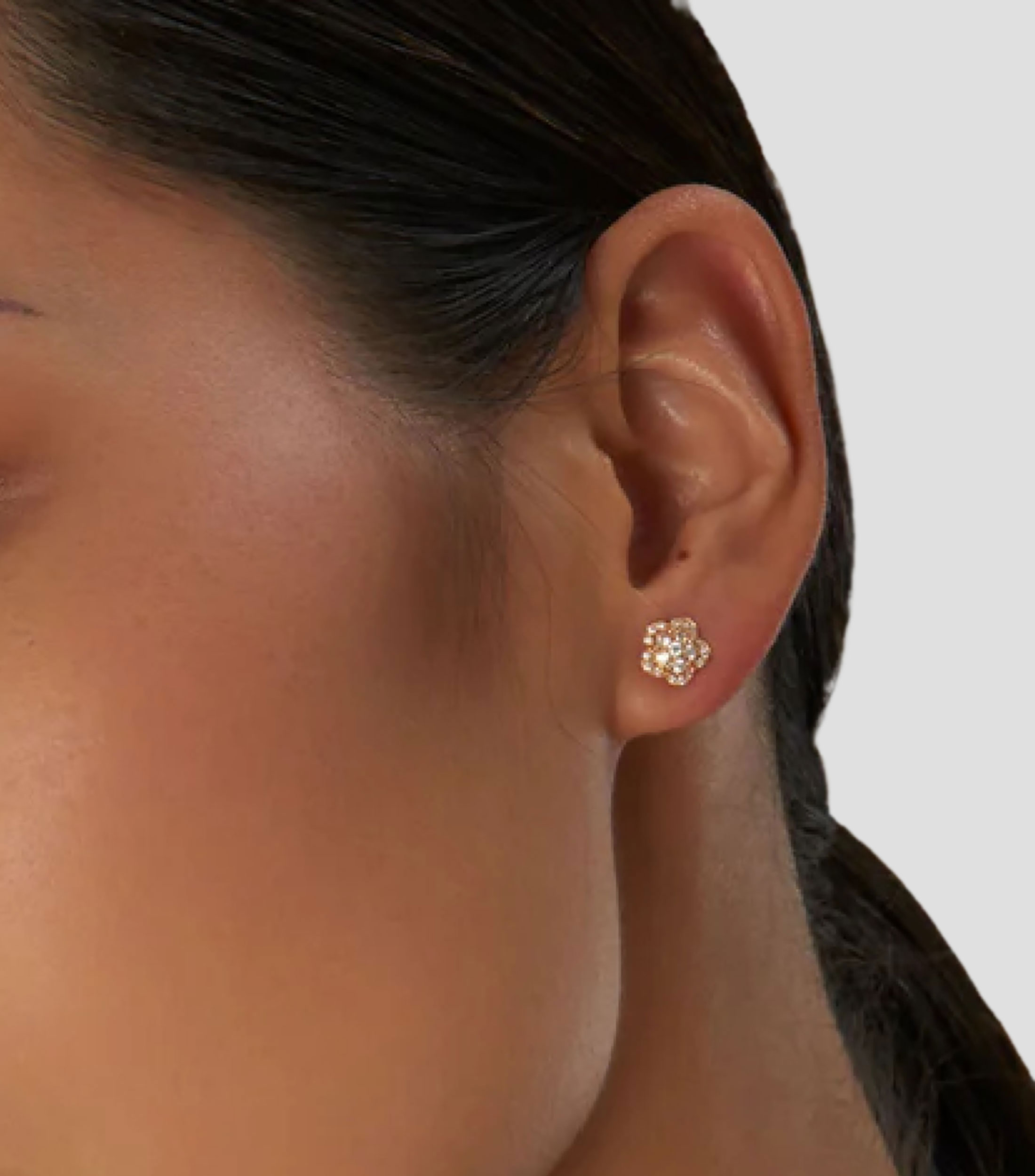 Aretes en oro rosa 18 kilates con diamantes Figlia dei Fiori Mujer