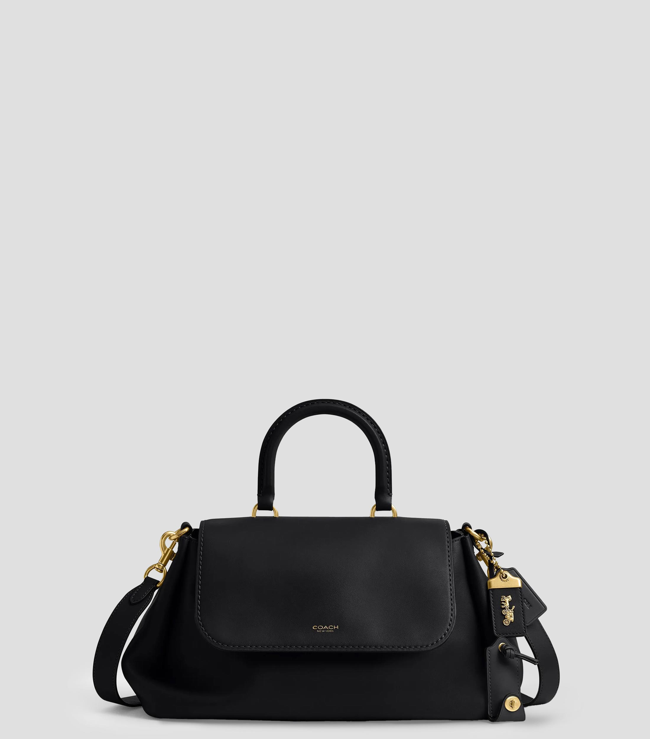 Bolsa Shoulder en piel vacuna lisa Mujer