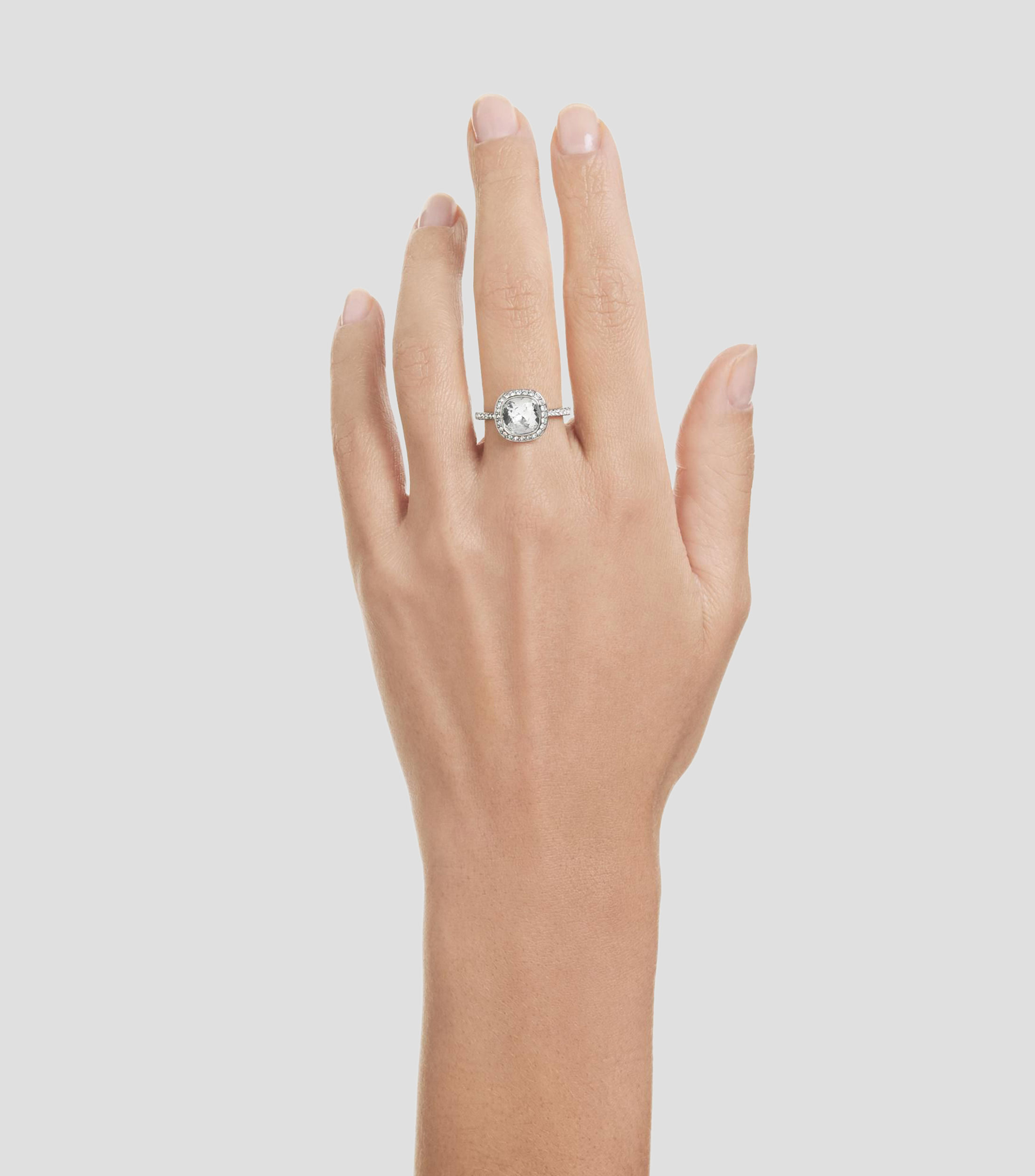 Anillo Una Angelic con cristal Cushion y pavé Mujer