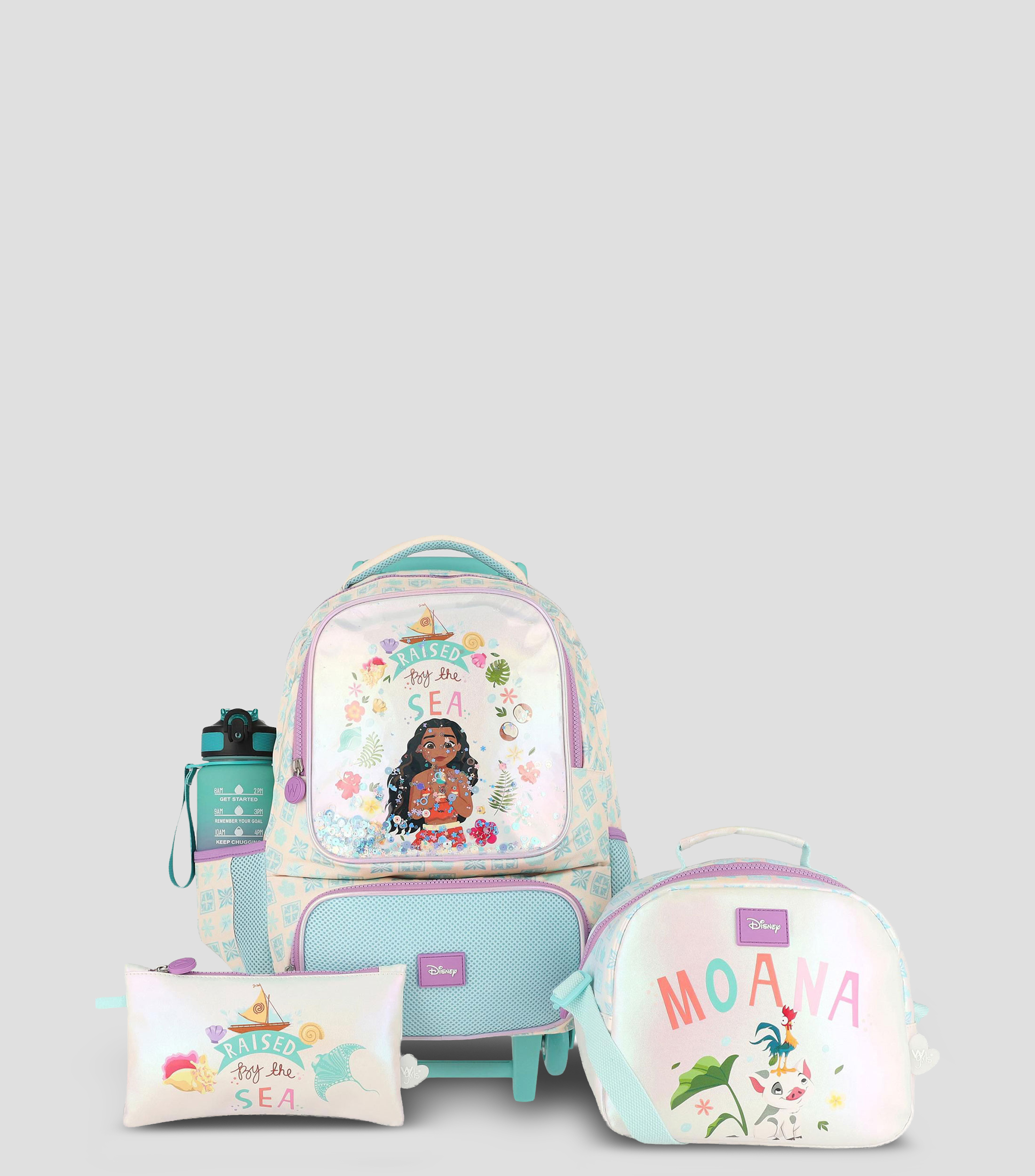 Set de Mochila Escolar con ruedas Moana Niña