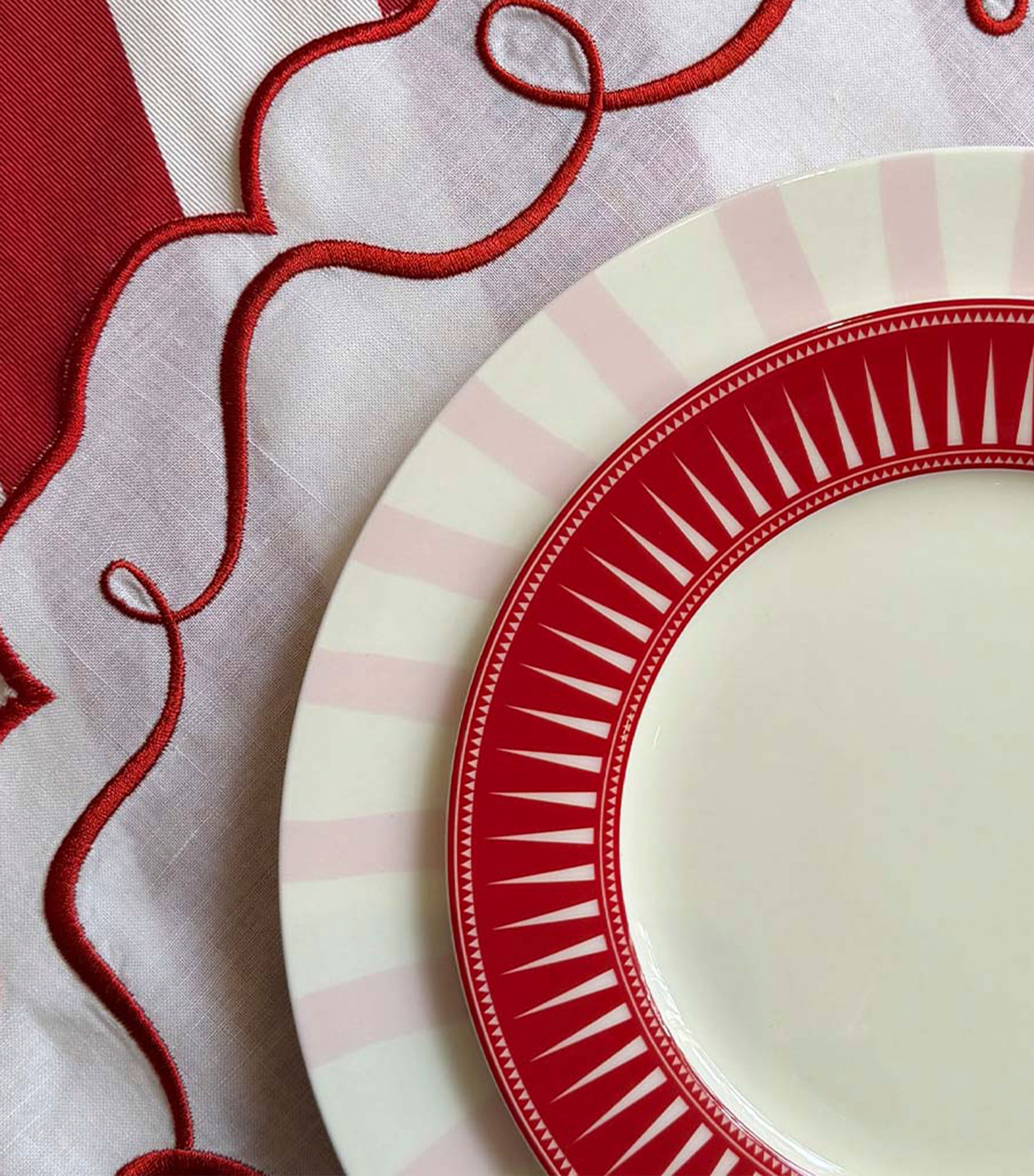 Set 4 platos tipo trinche Candy Cane Rosas