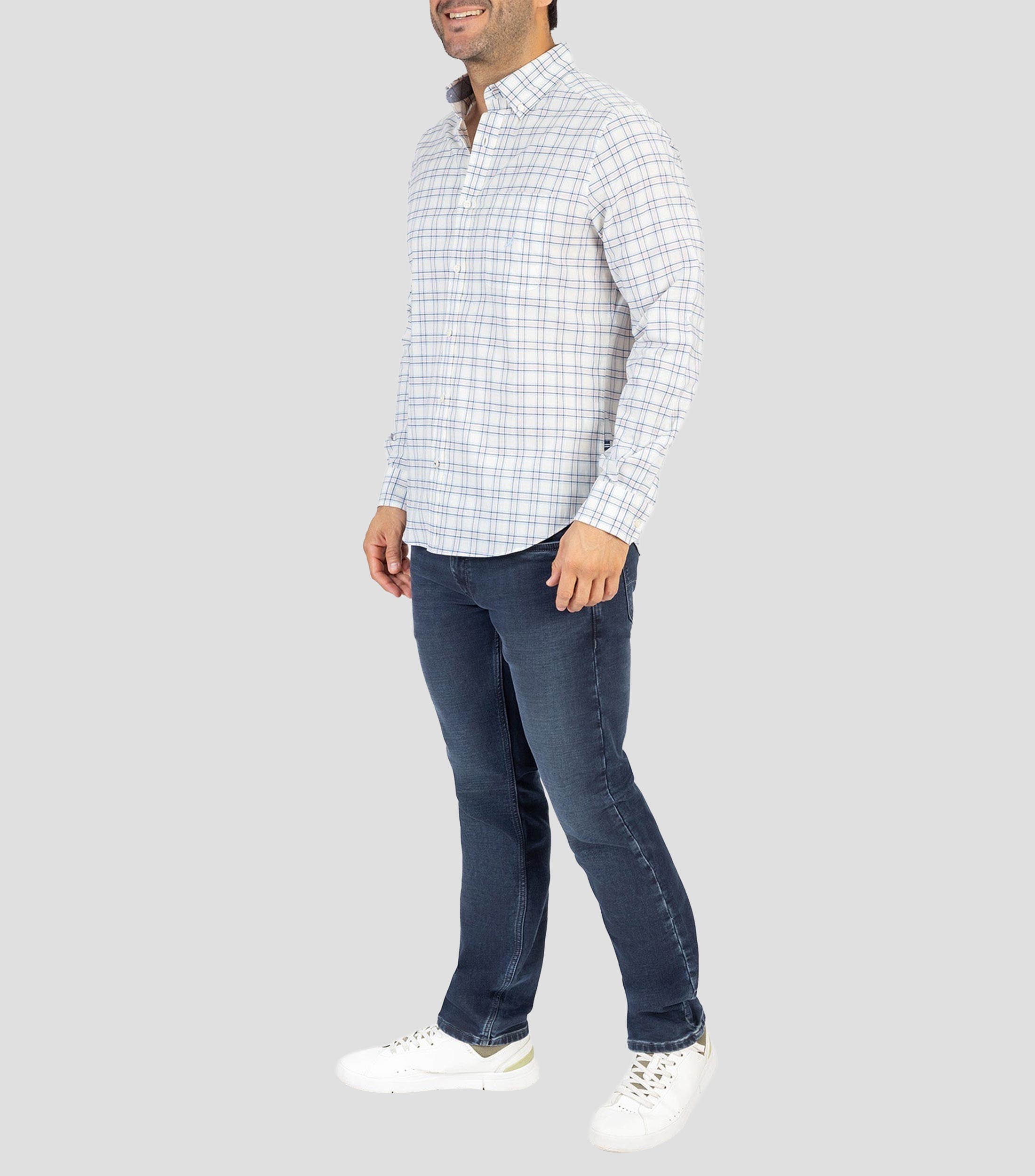 Camisa cuadros manga larga Hombre