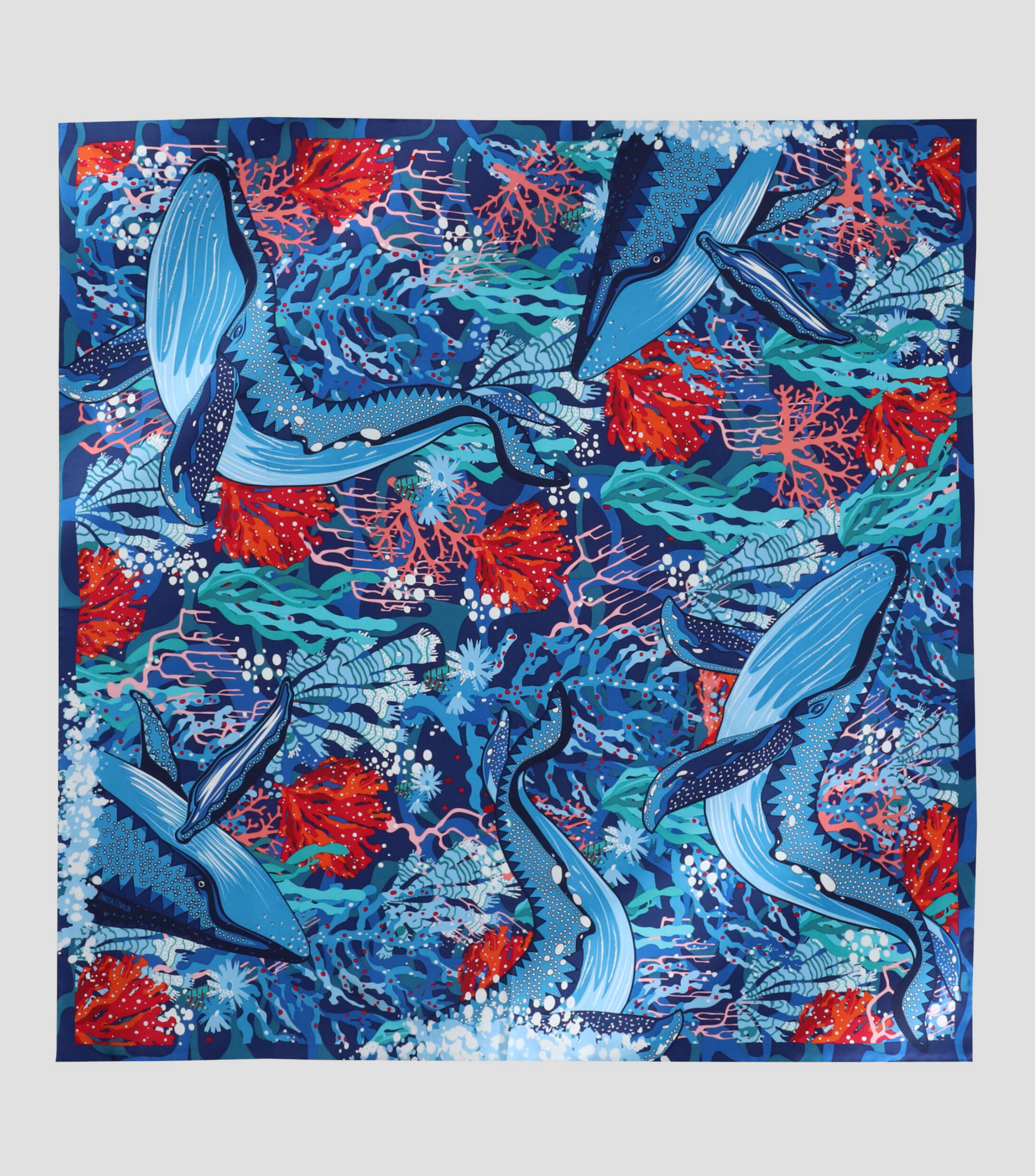 Mascada Azul con Ballenas Mujer