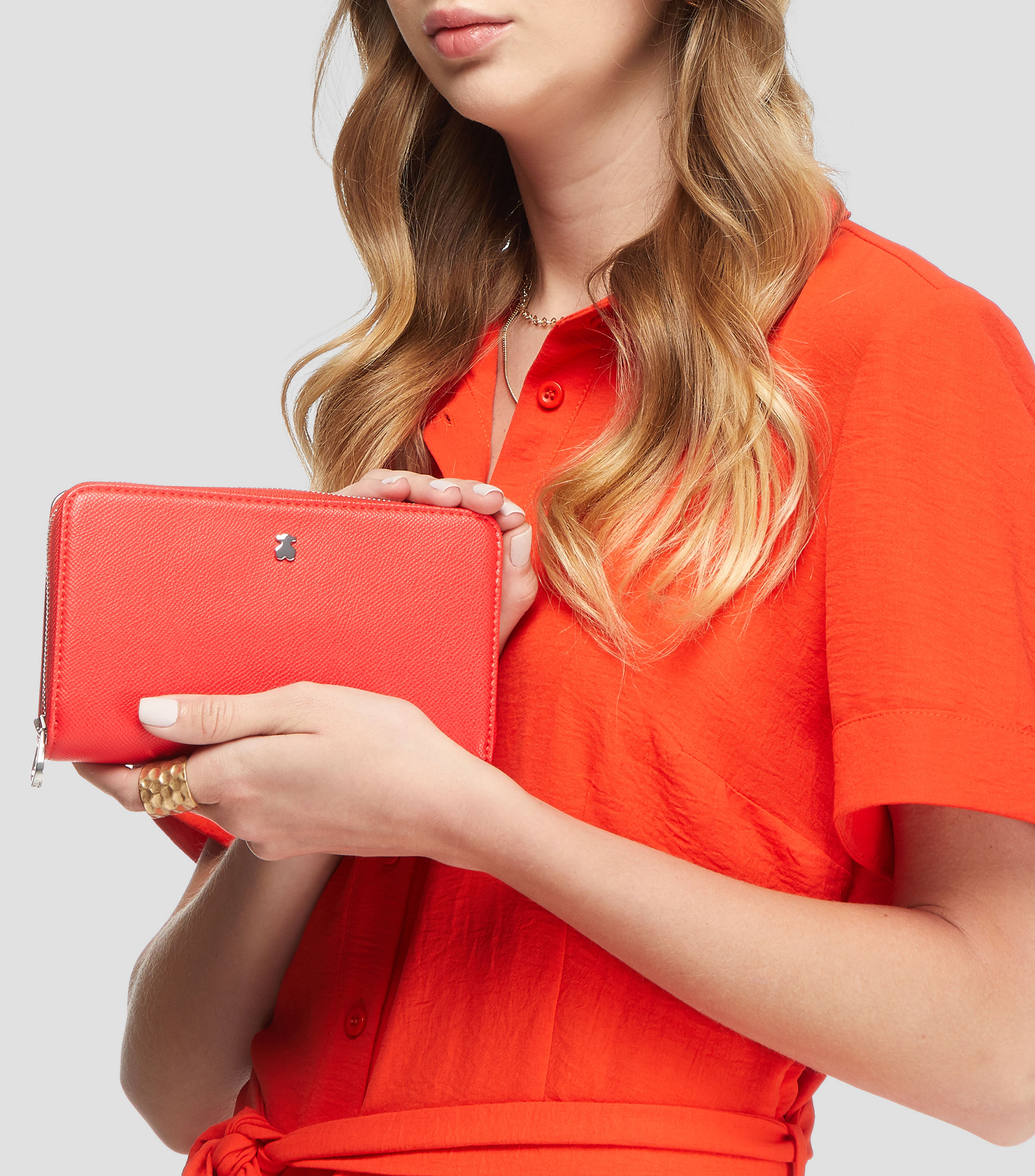 Cartera roja New Dubái Saffiano Mujer