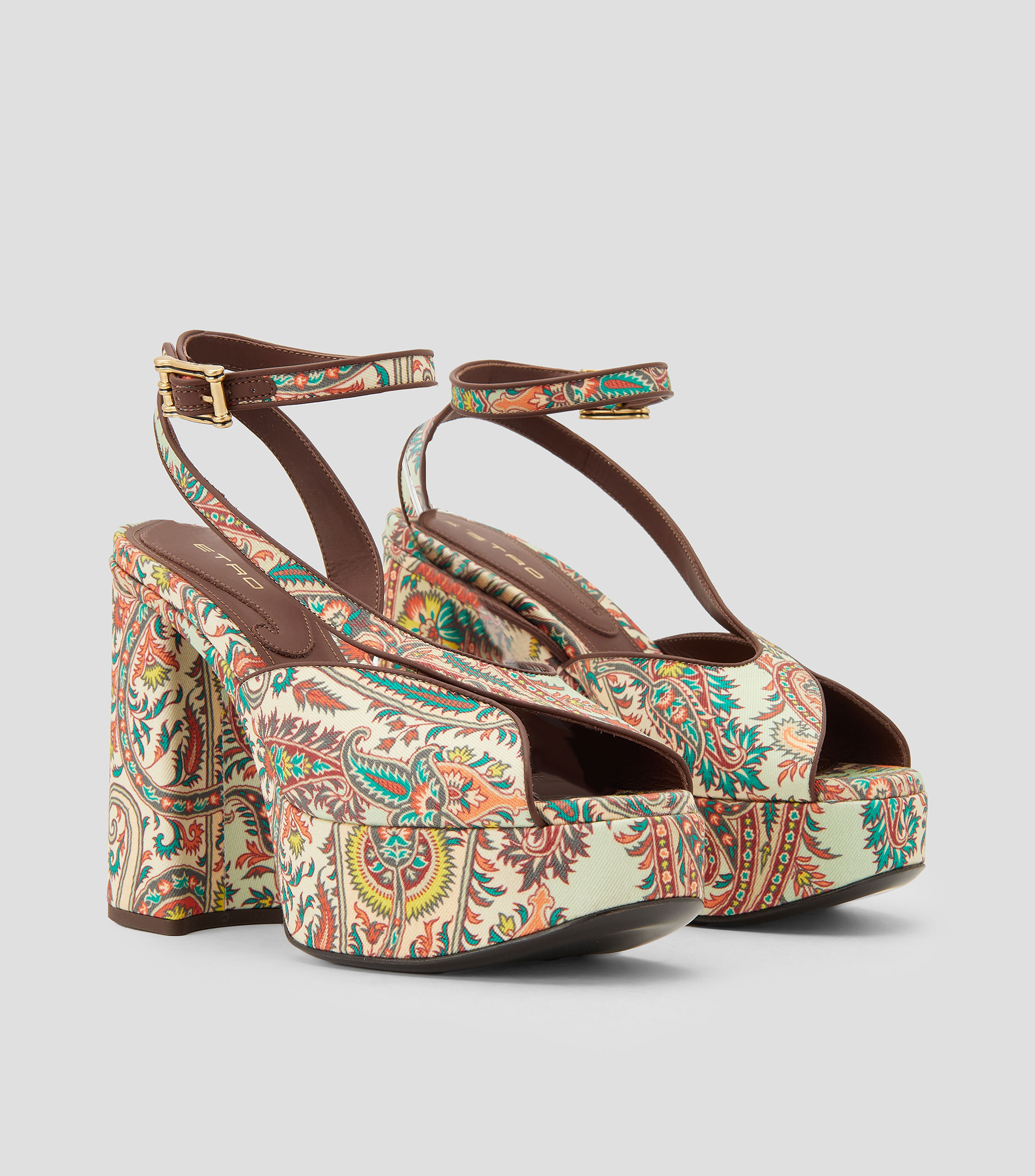 Sandalias con tacón alto media luna Mujer