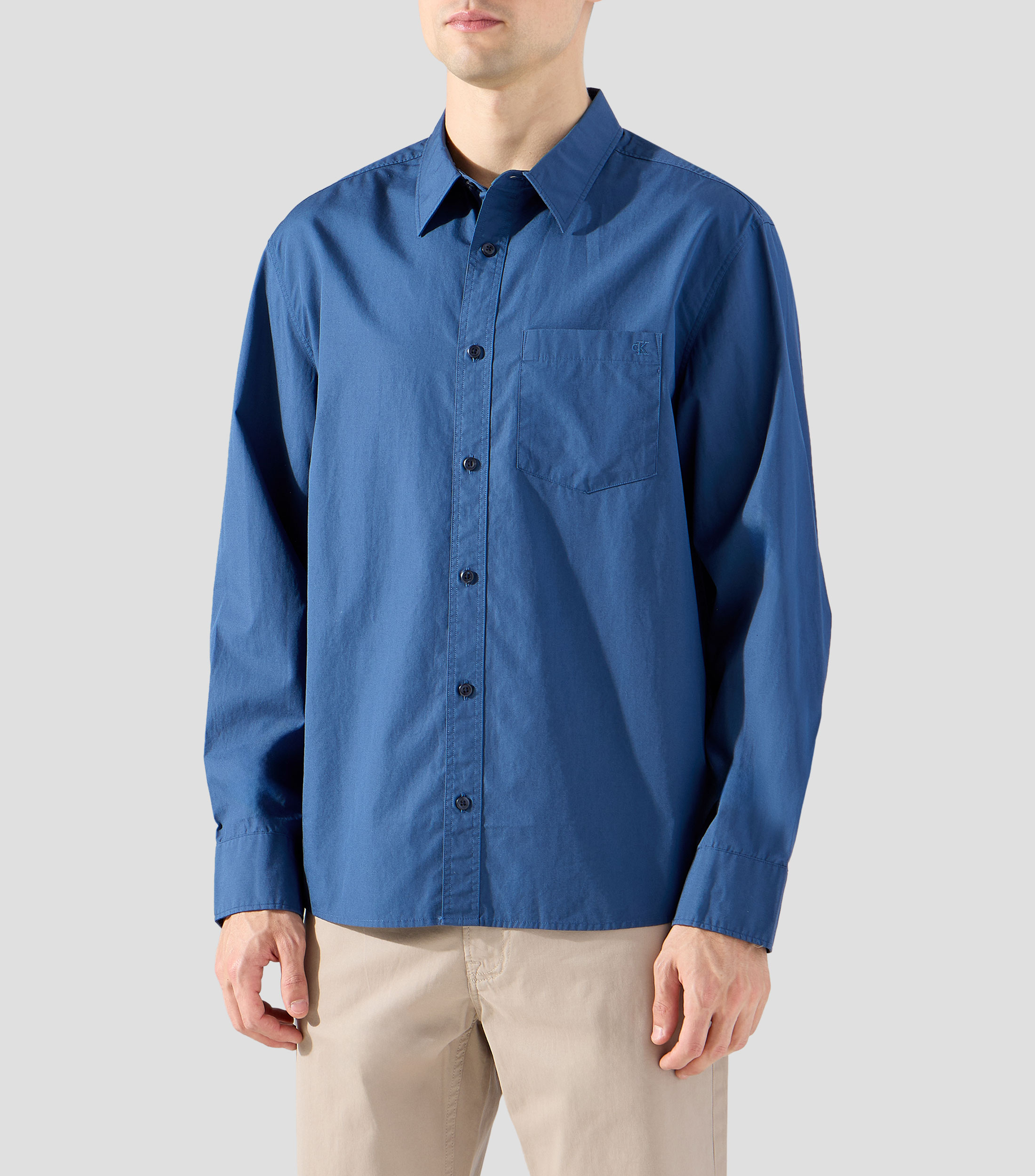 Camisa lisa manga larga Hombre