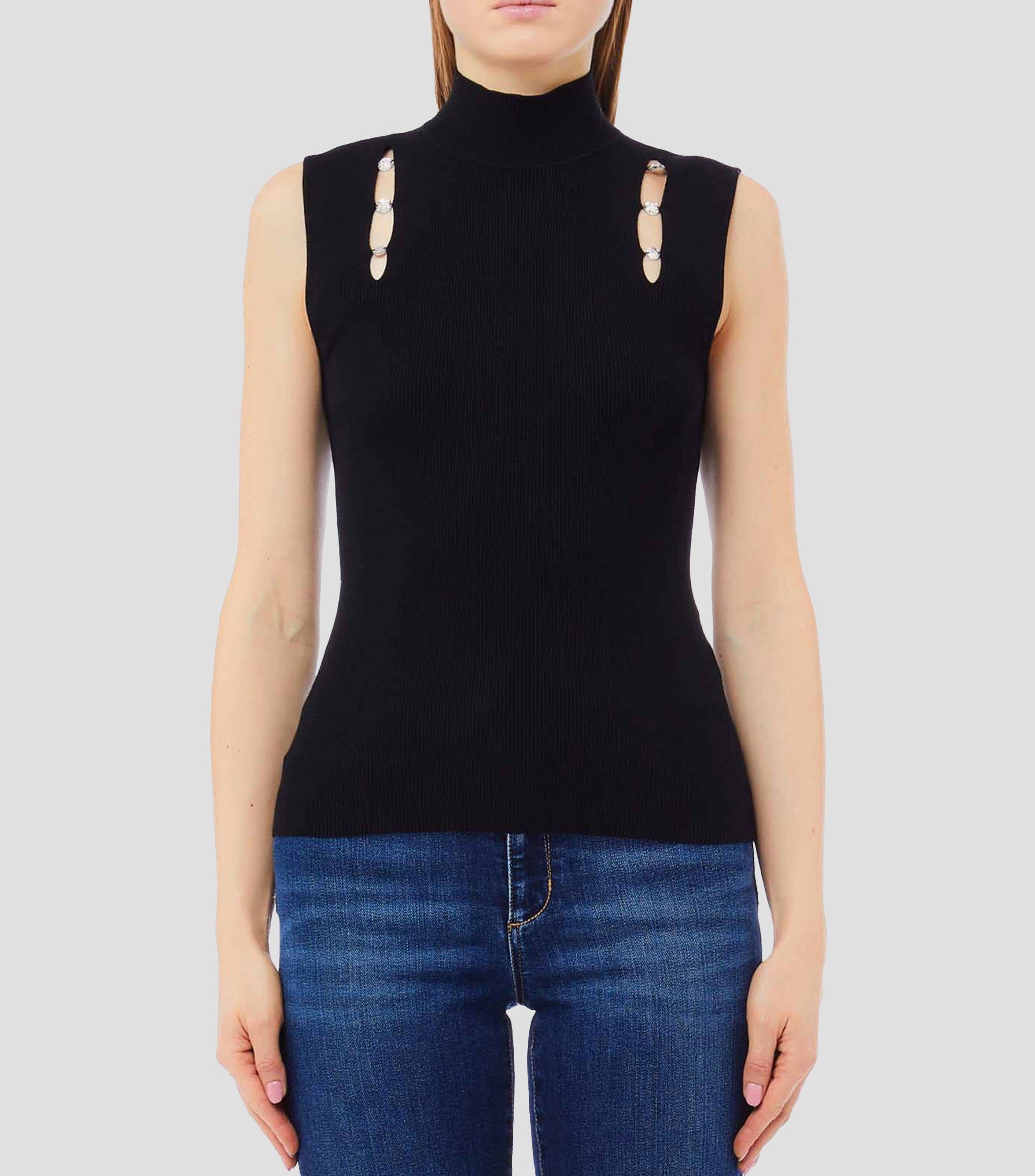 Blusa lisa sin mangas Mujer