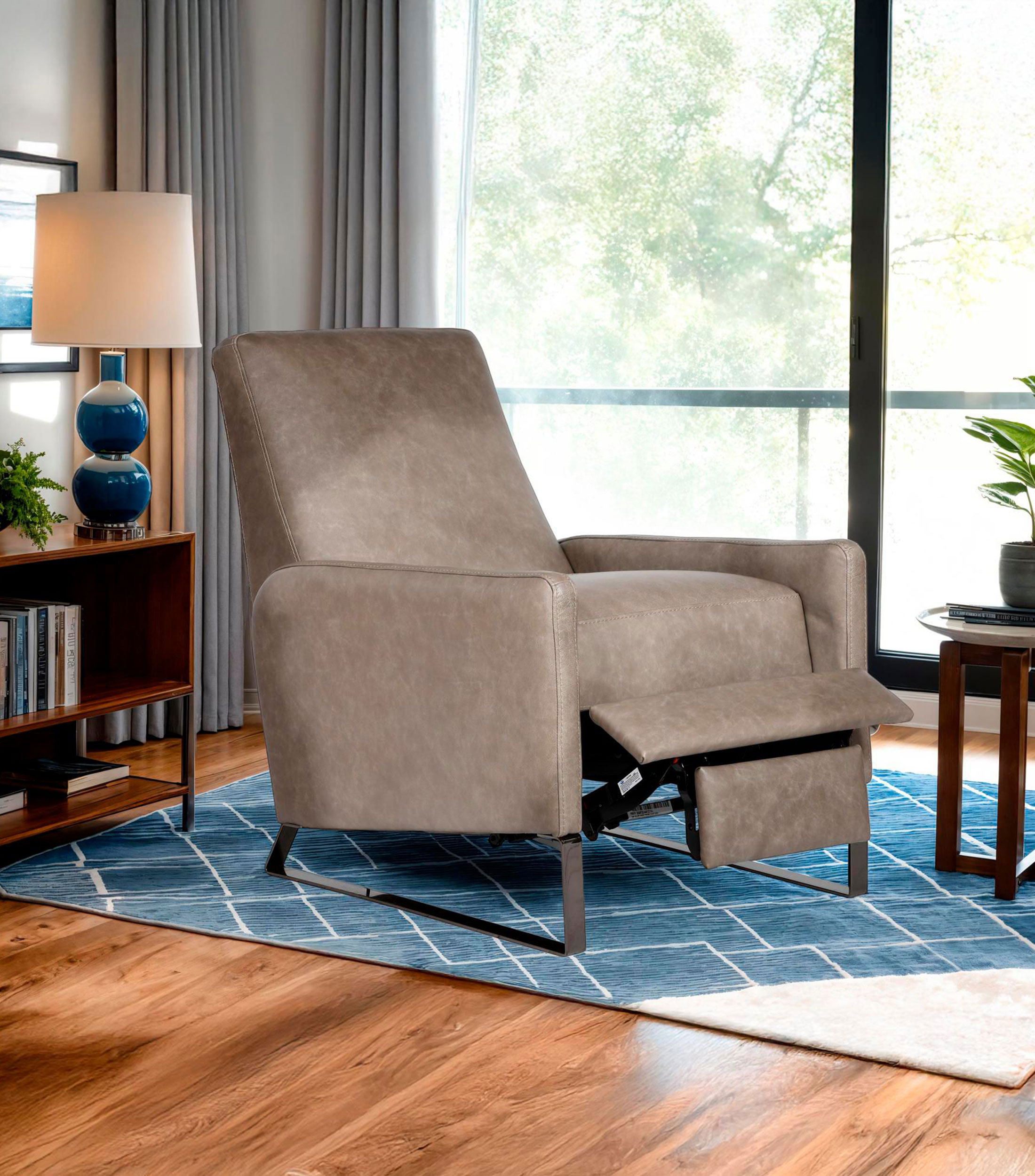 Sillón reclinable eléctrico Barri en piel