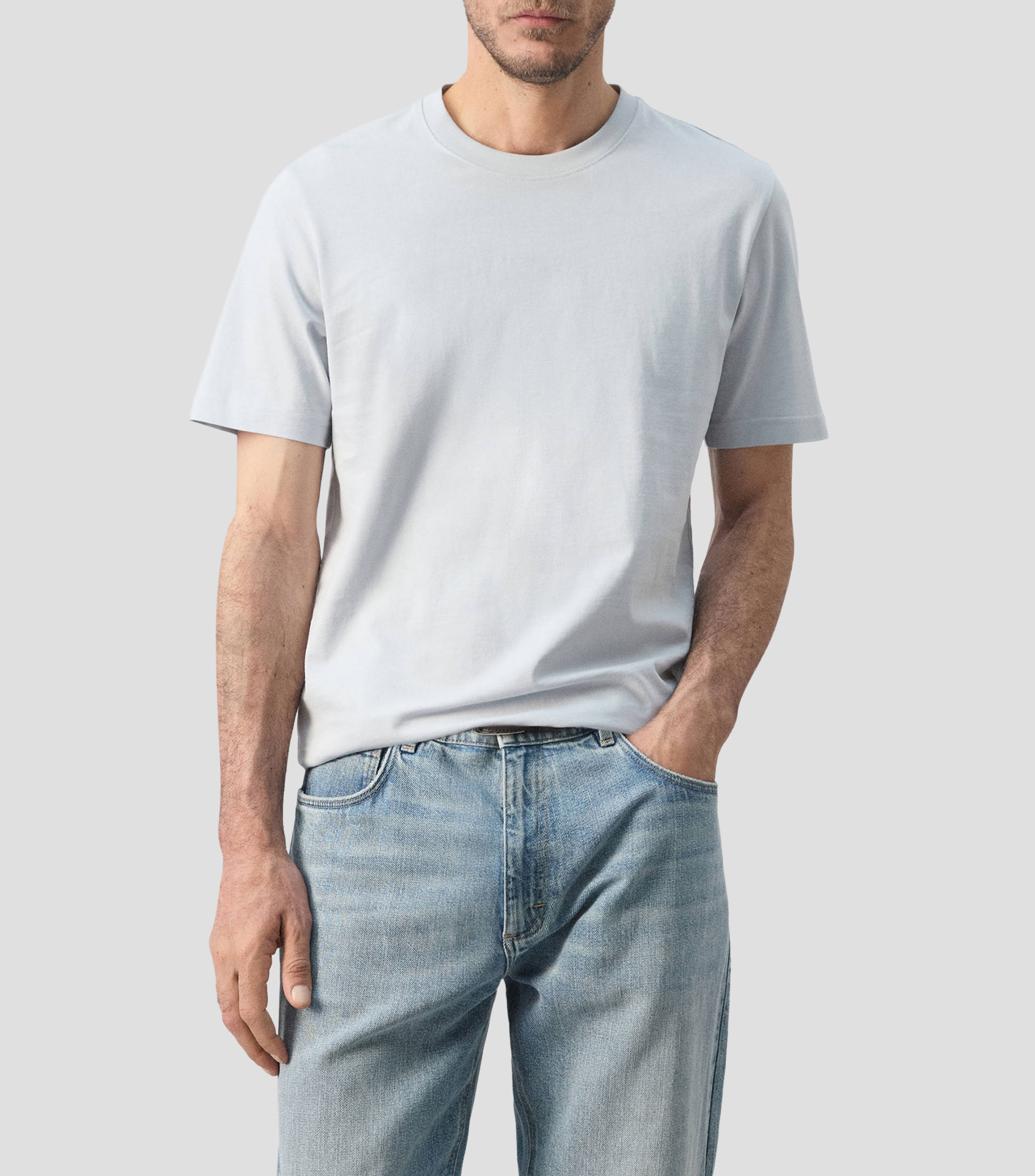 Playera cuello redondo manga corta lisa Hombre