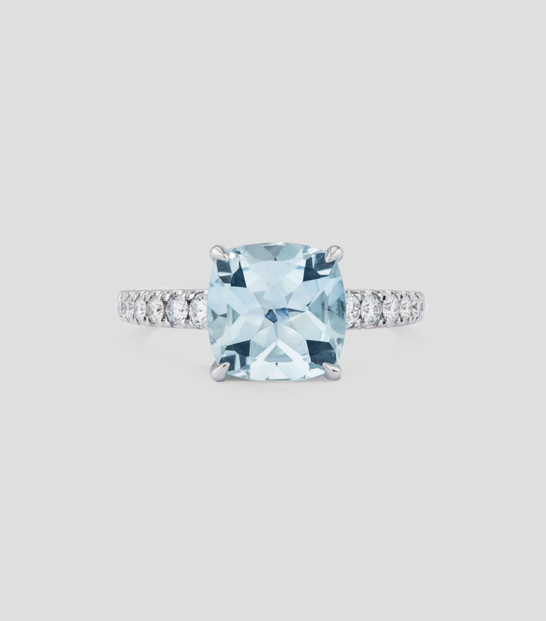 Anillo en oro blanco Veris con topacio y diamantes Mujer