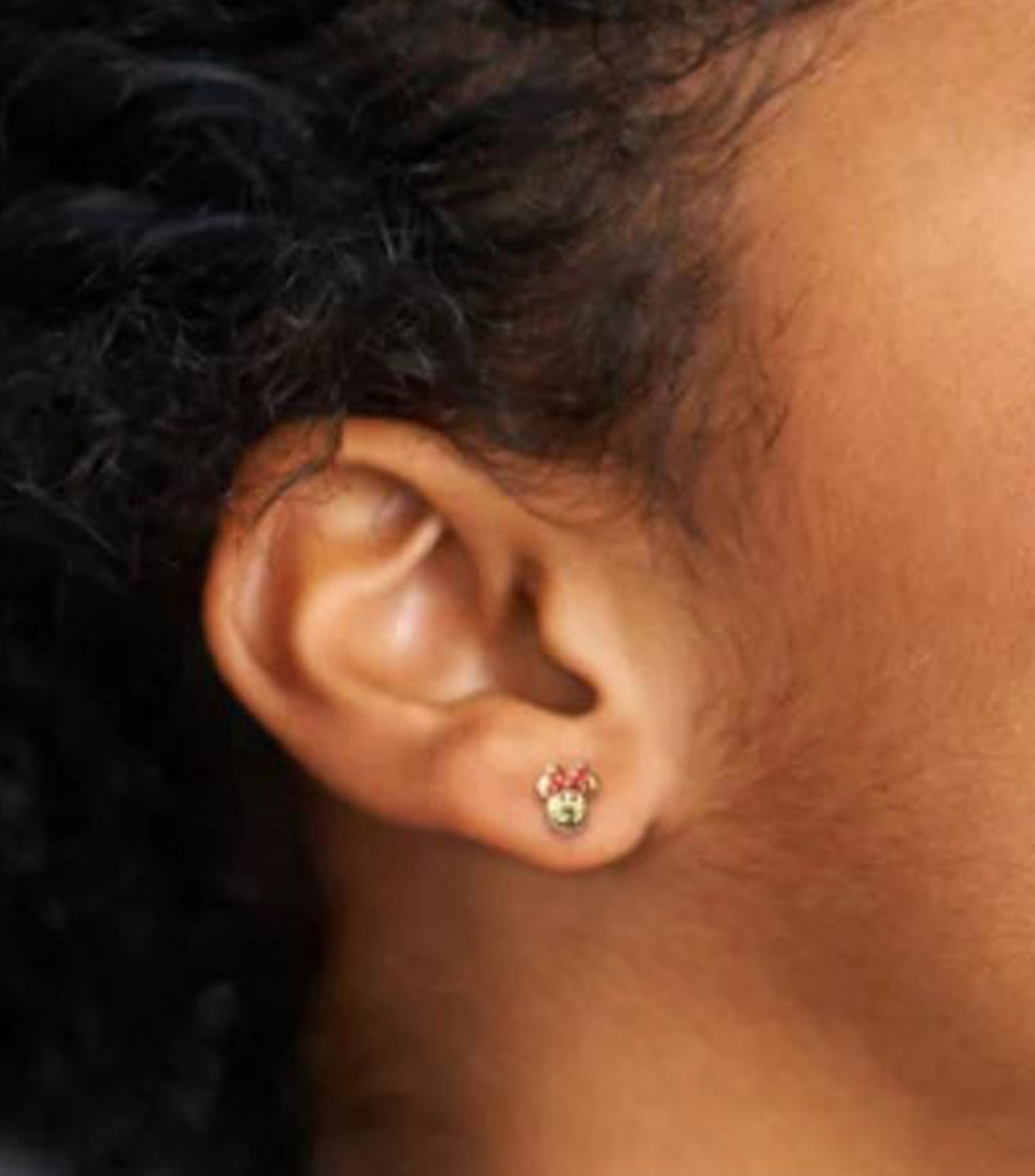 Aretes en Oro de 14 Kilates de Minnie Niña