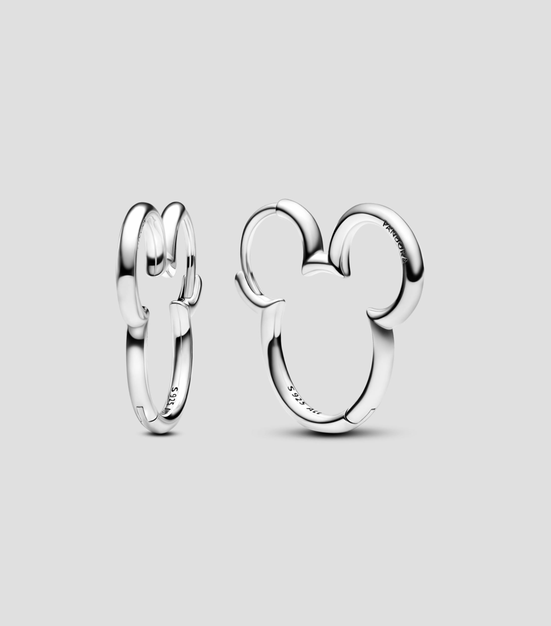 Aretes en Plata Silueta Mickey Mouse Disney Mujer