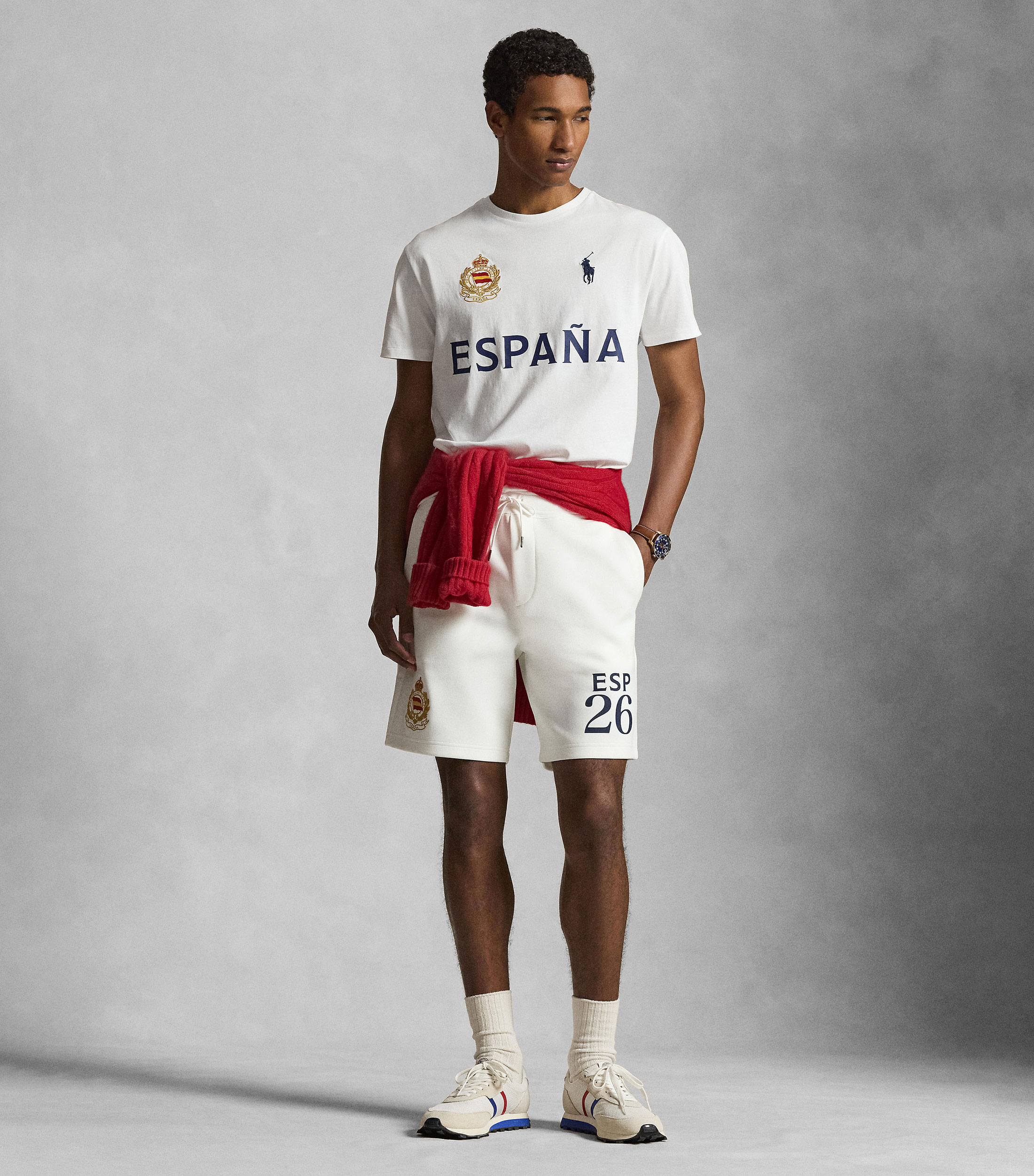 Playera de cuello redondo con manga corta estampada Hombre