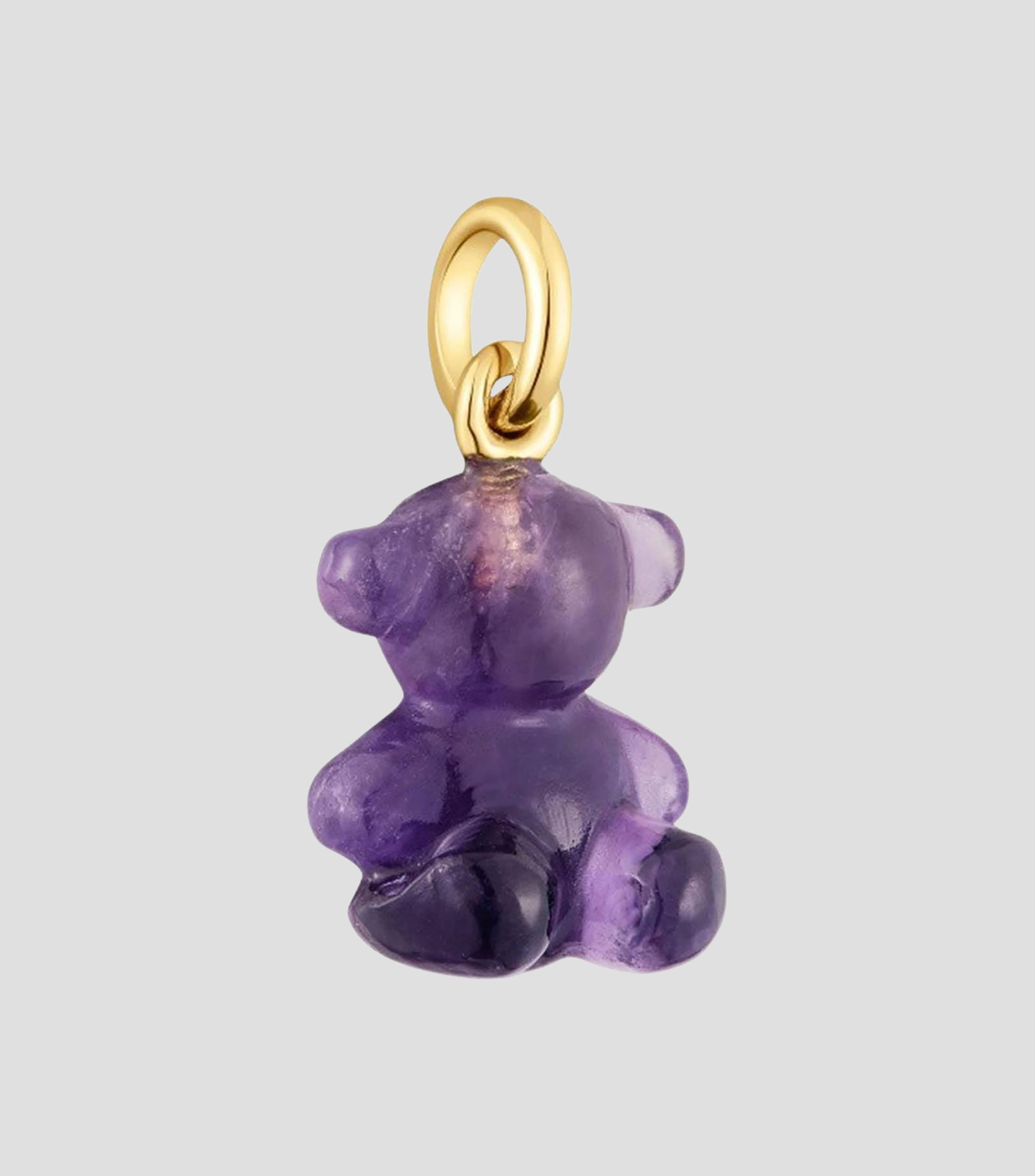 Dije de oso en oro de 14 kilates Bold Bear incrustación de amatista Mujer