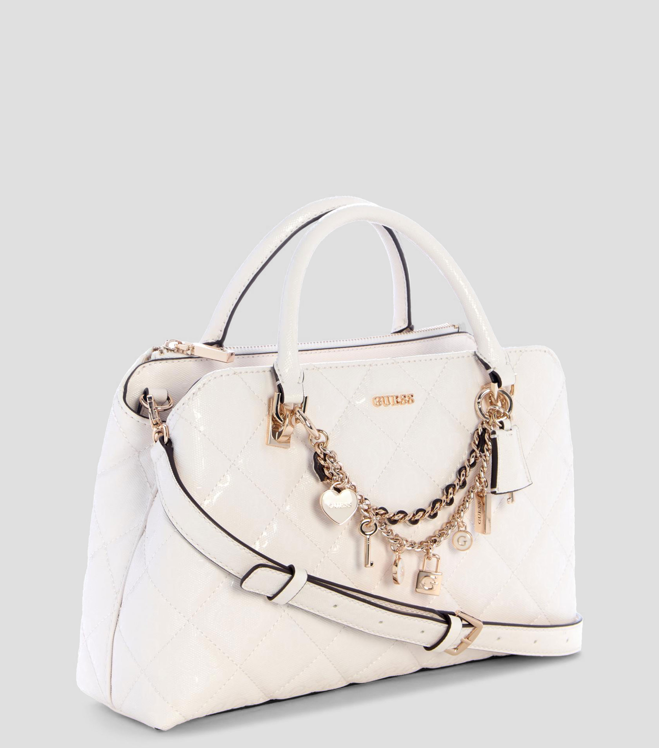 Bolsa satchel blanca Libby estampada Mujer