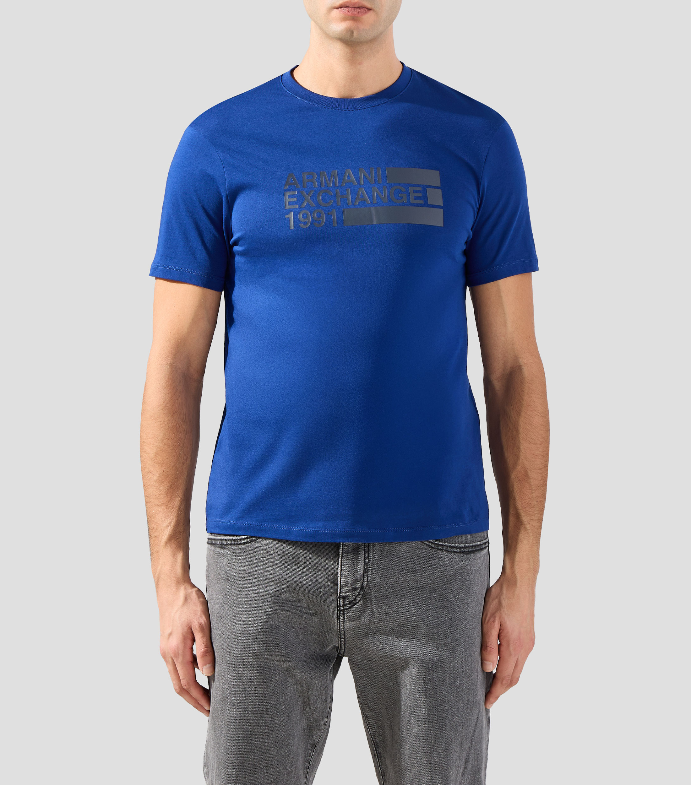 Playera cuello redondo manga corta estampada Hombre