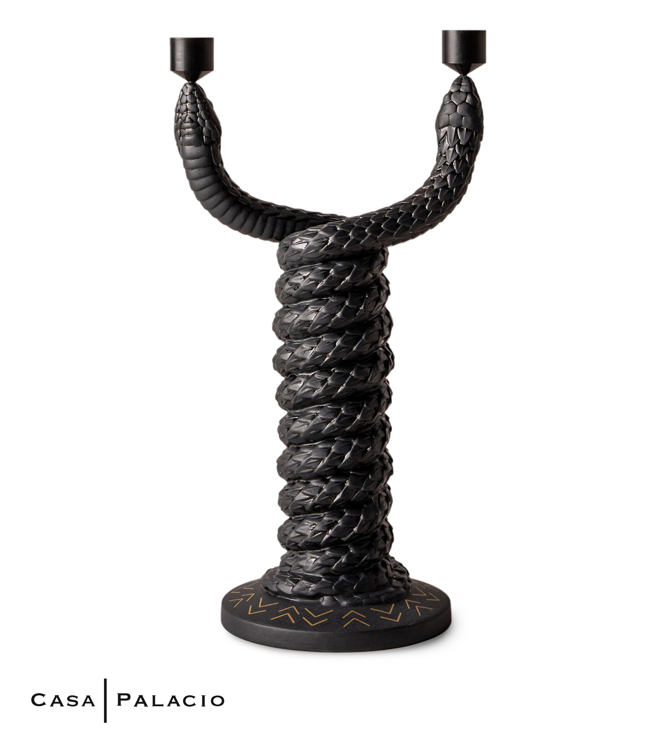 Figura Decorativa Candelabro Snakes en Porcelana