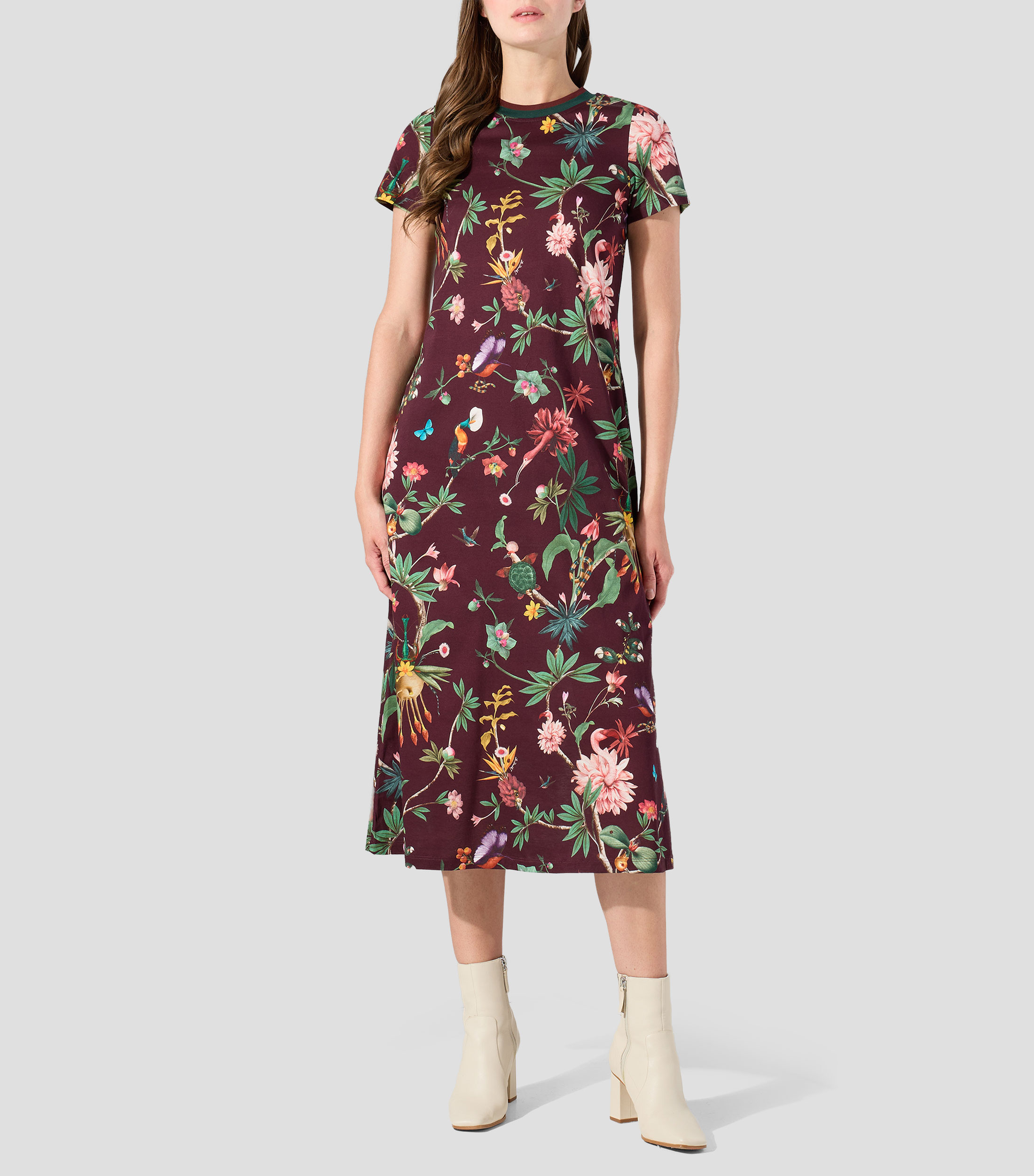 Vestido largo estampado Mujer