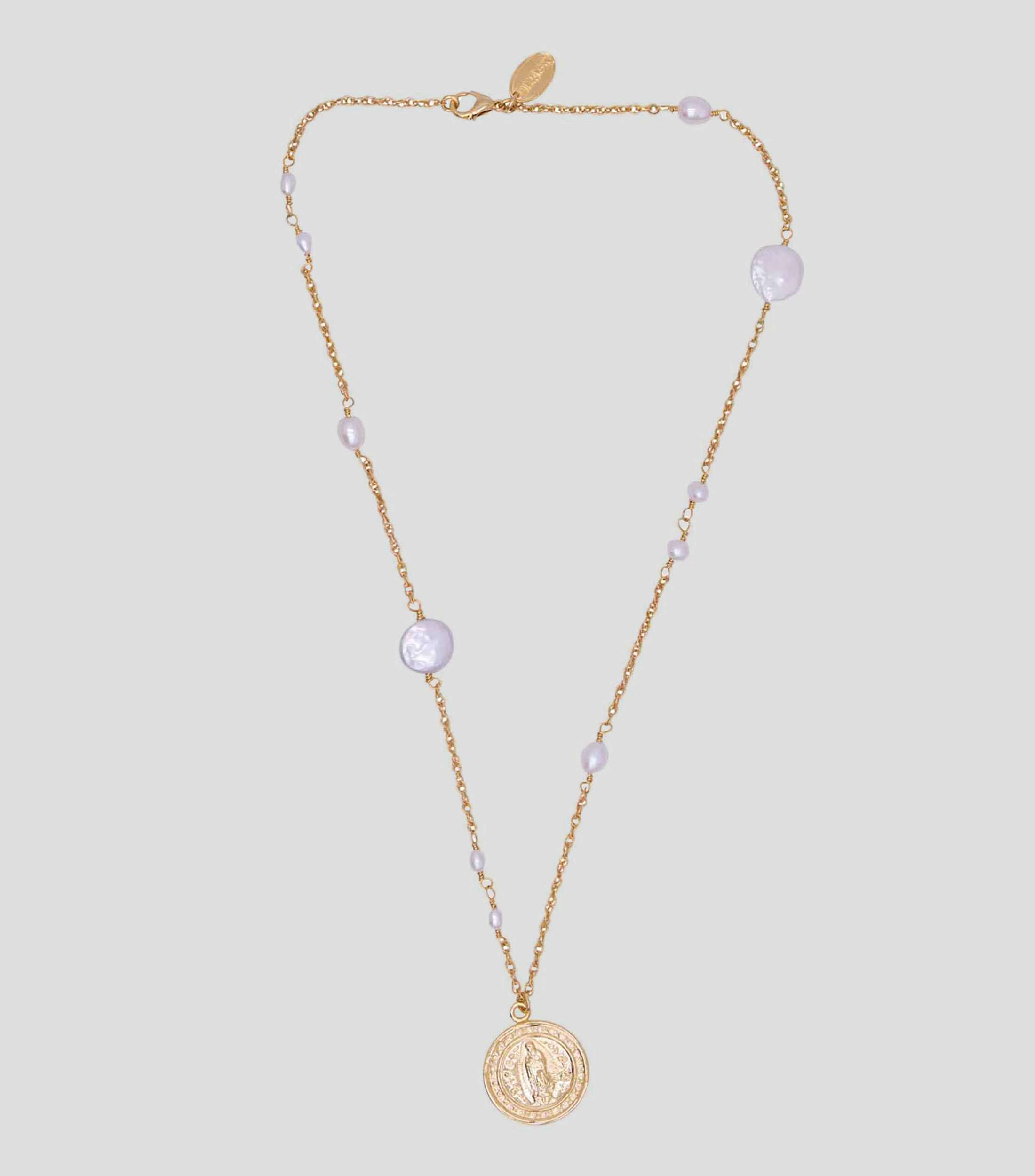 Collar con perlas cultivadas Virgen de Guadalupe Mujer