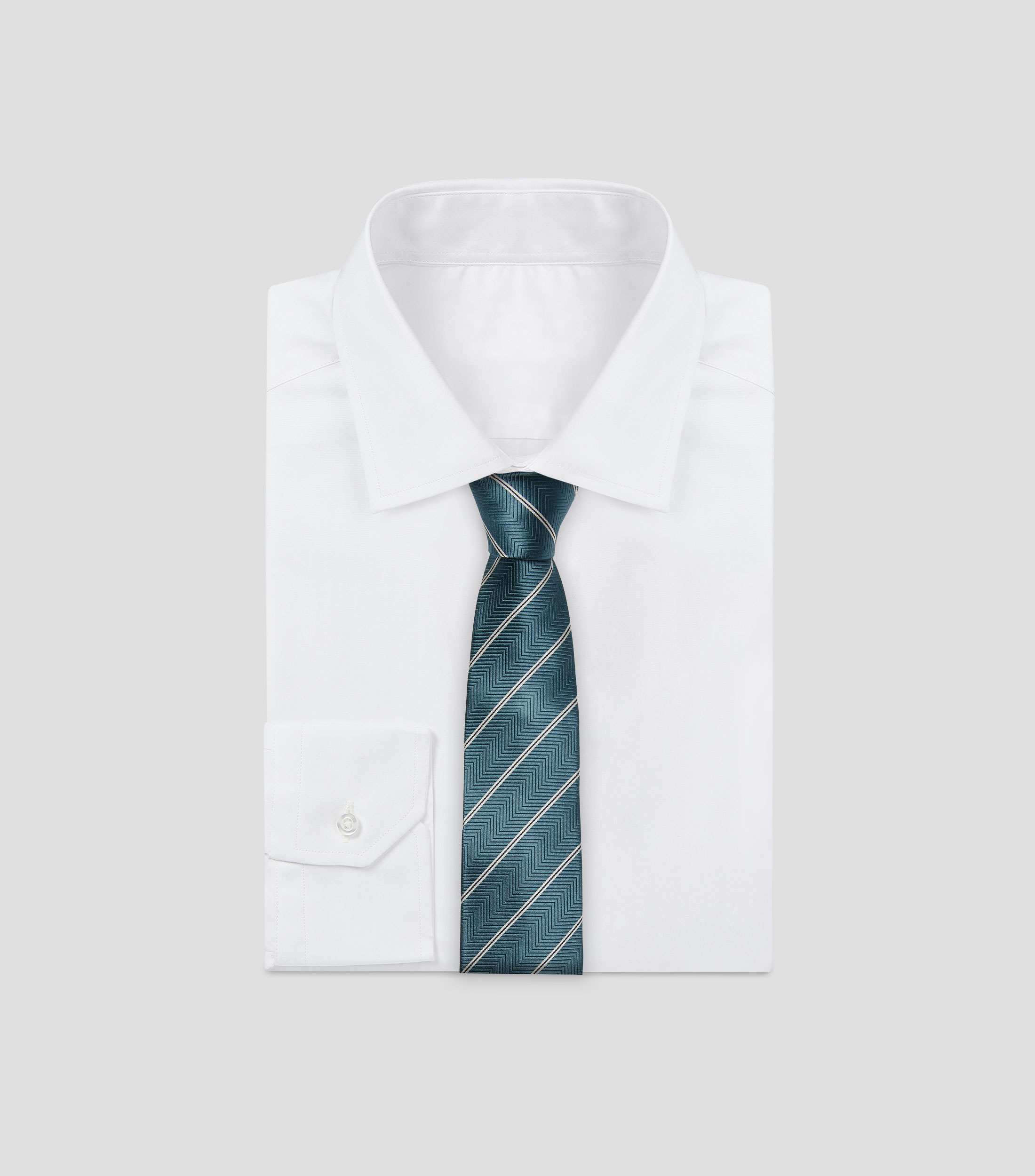 Corbata ancha en seda azul con rayas Torino