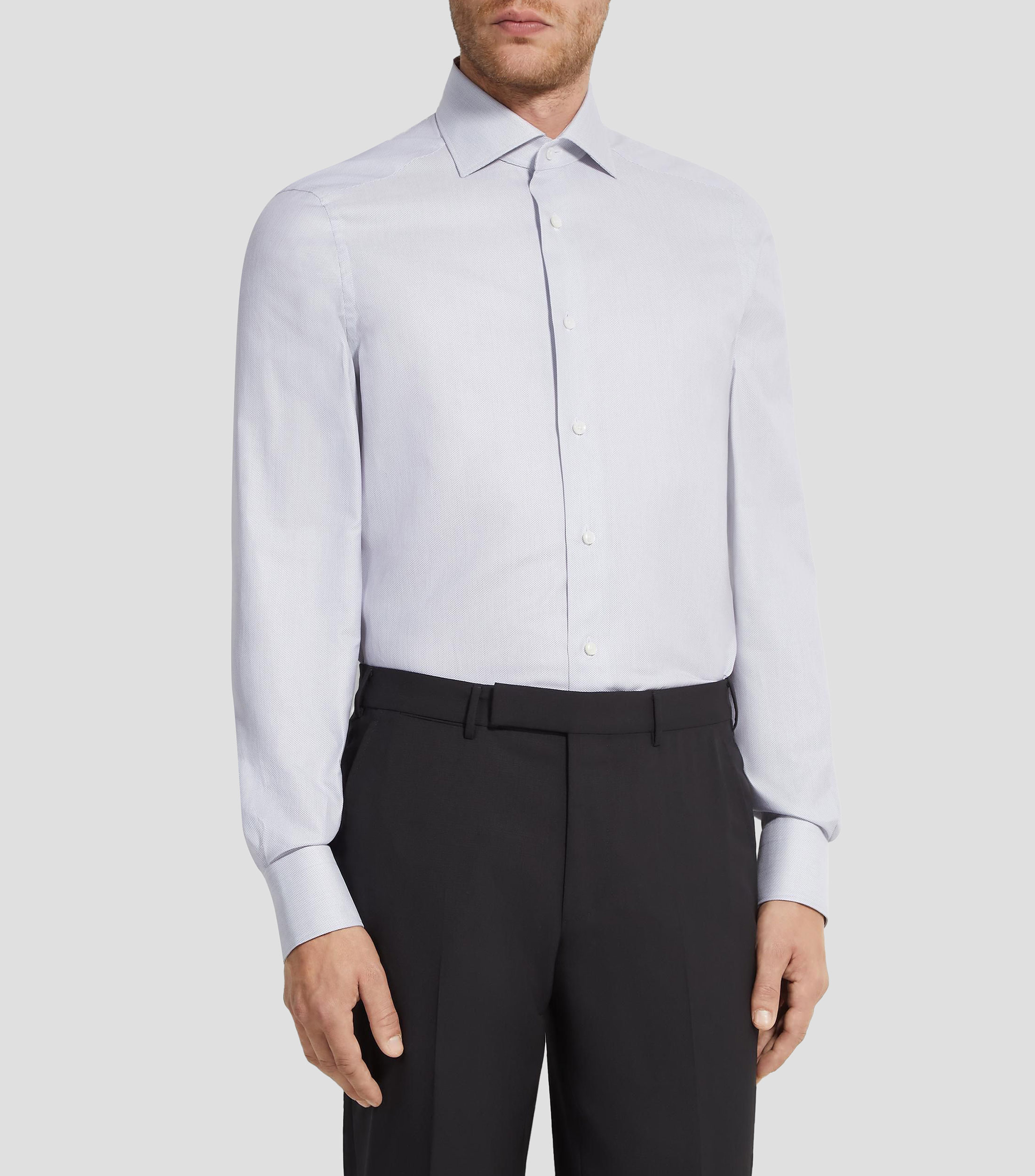 Camisa microdiseño manga larga Hombre