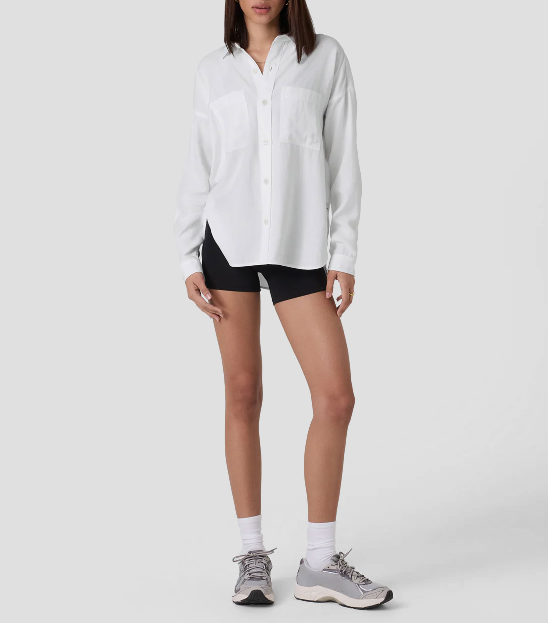 Camisa lisa manga larga Trestles Twill Mujer