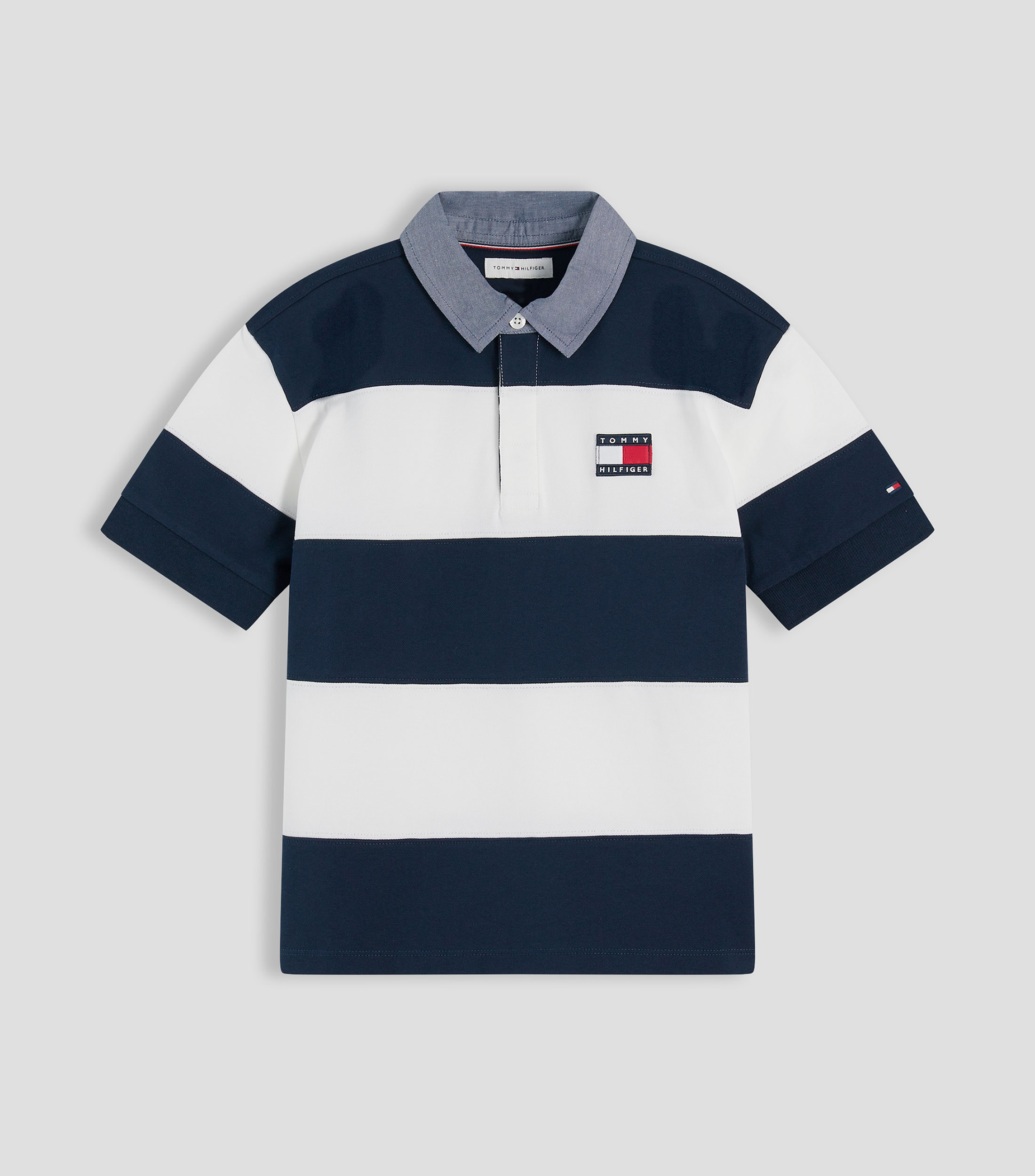 Playera tipo polo manga corta con rayas Bebé