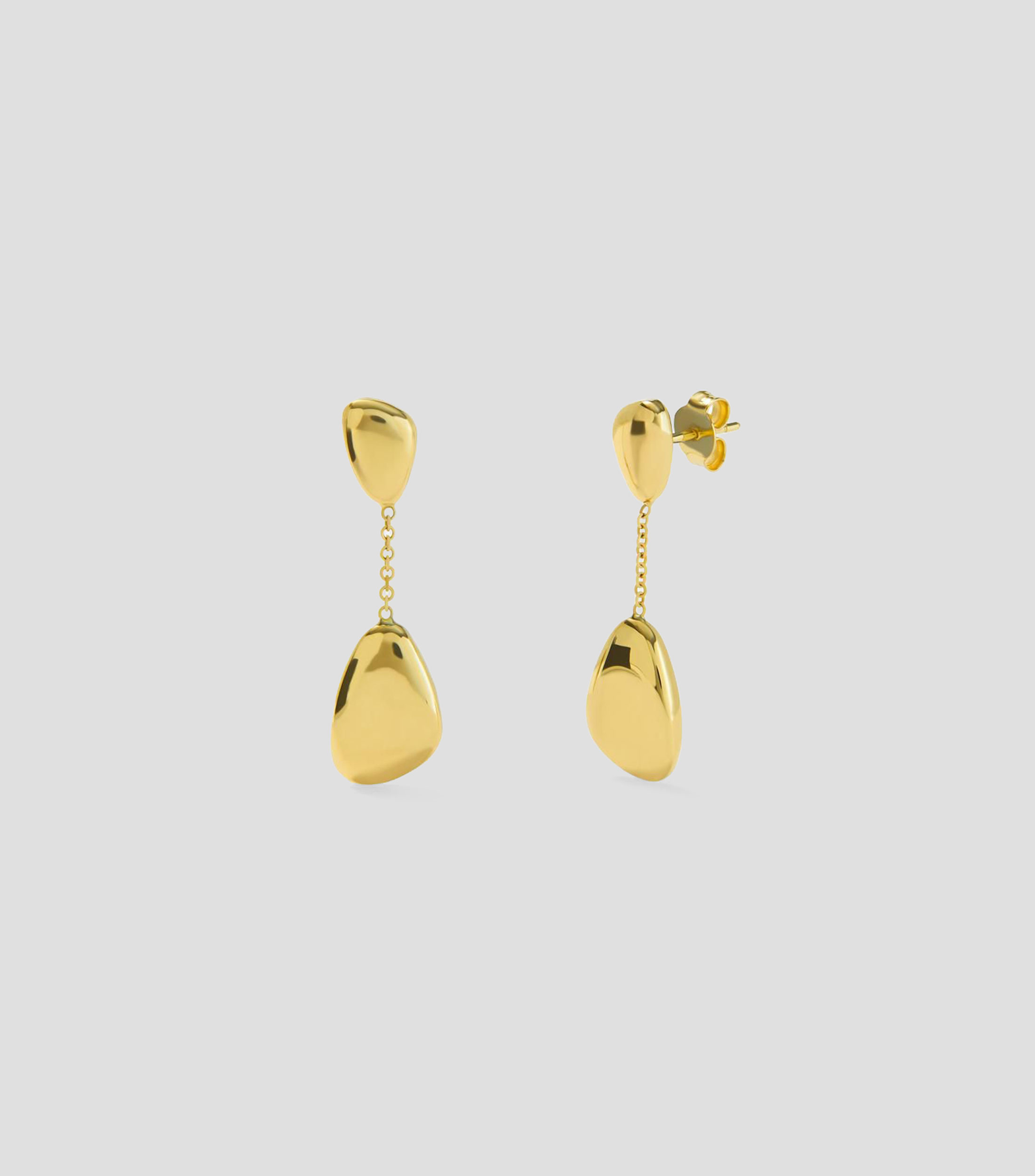 Aretes largos en Oro amarillo de 18 Kilates con esferas Mujer