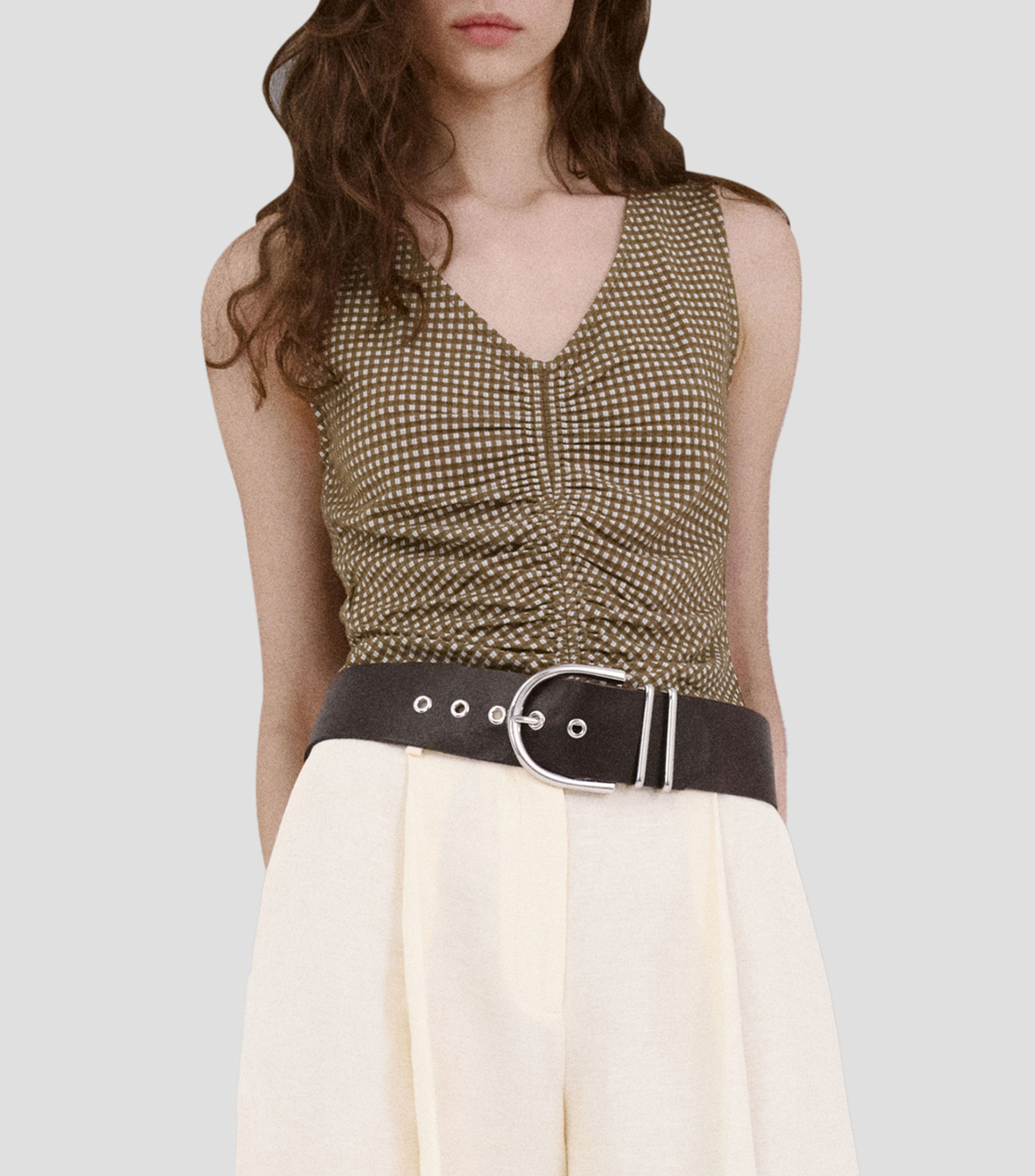 Top estampado sin mangas Mujer
