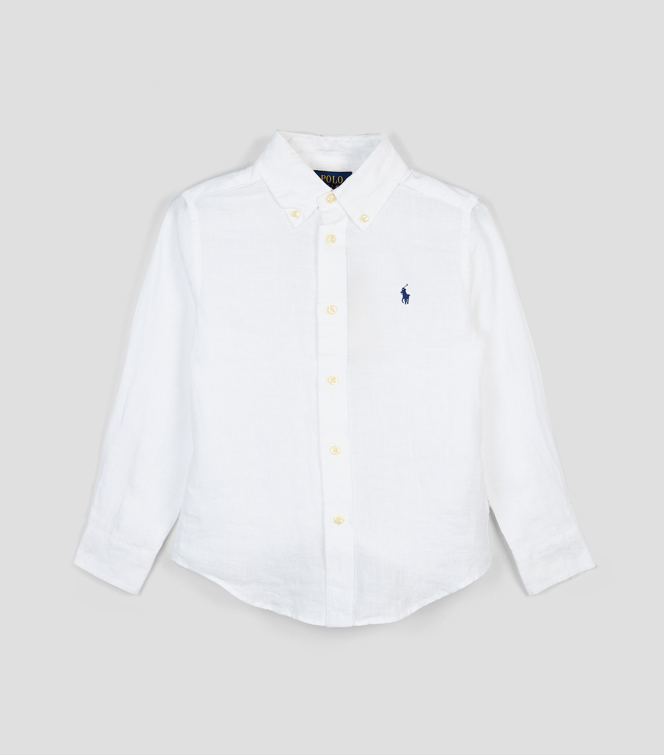 Camisa lisa de lino manga larga Niño