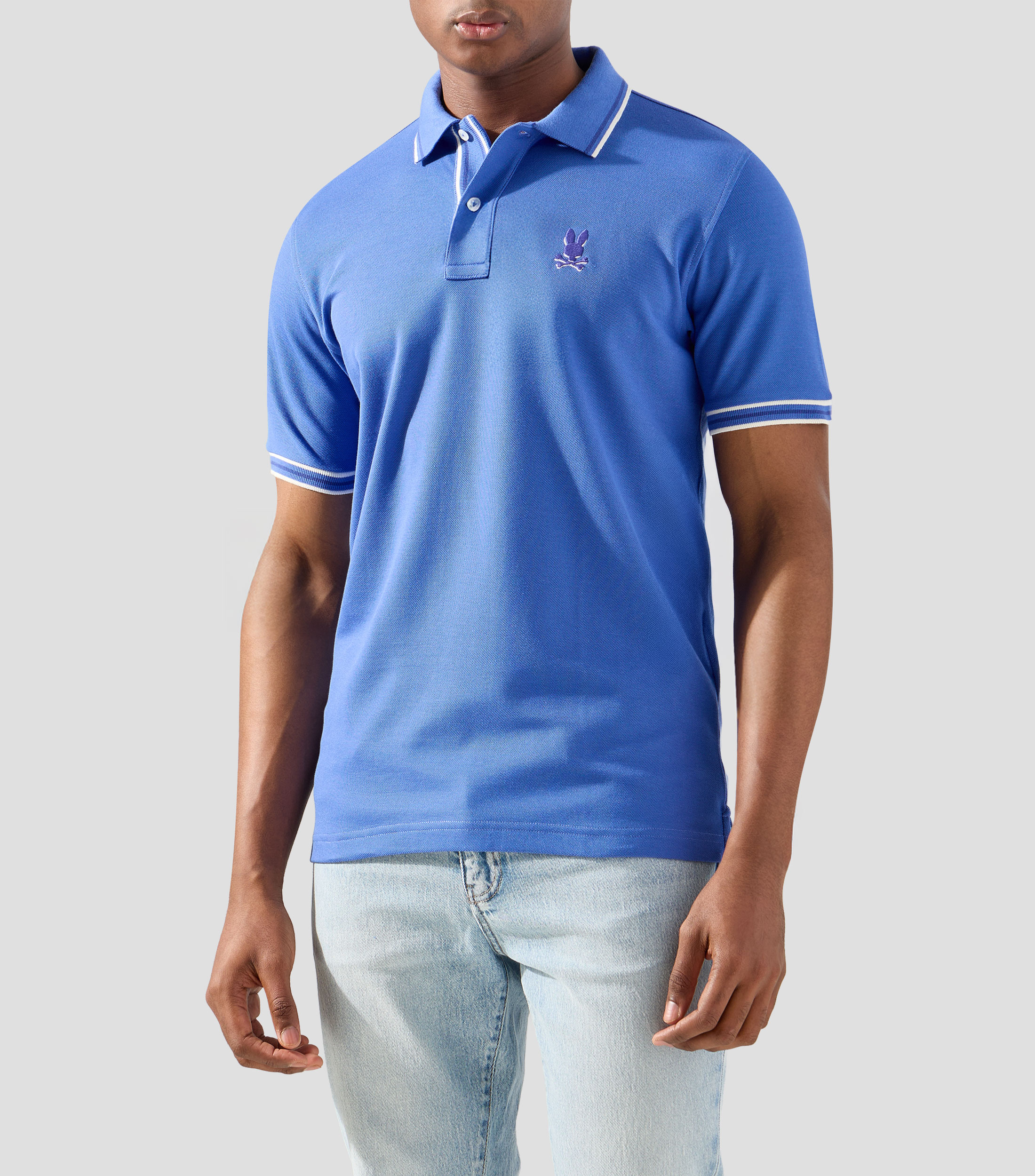 Playera tipo polo manga corta lisa Hombre