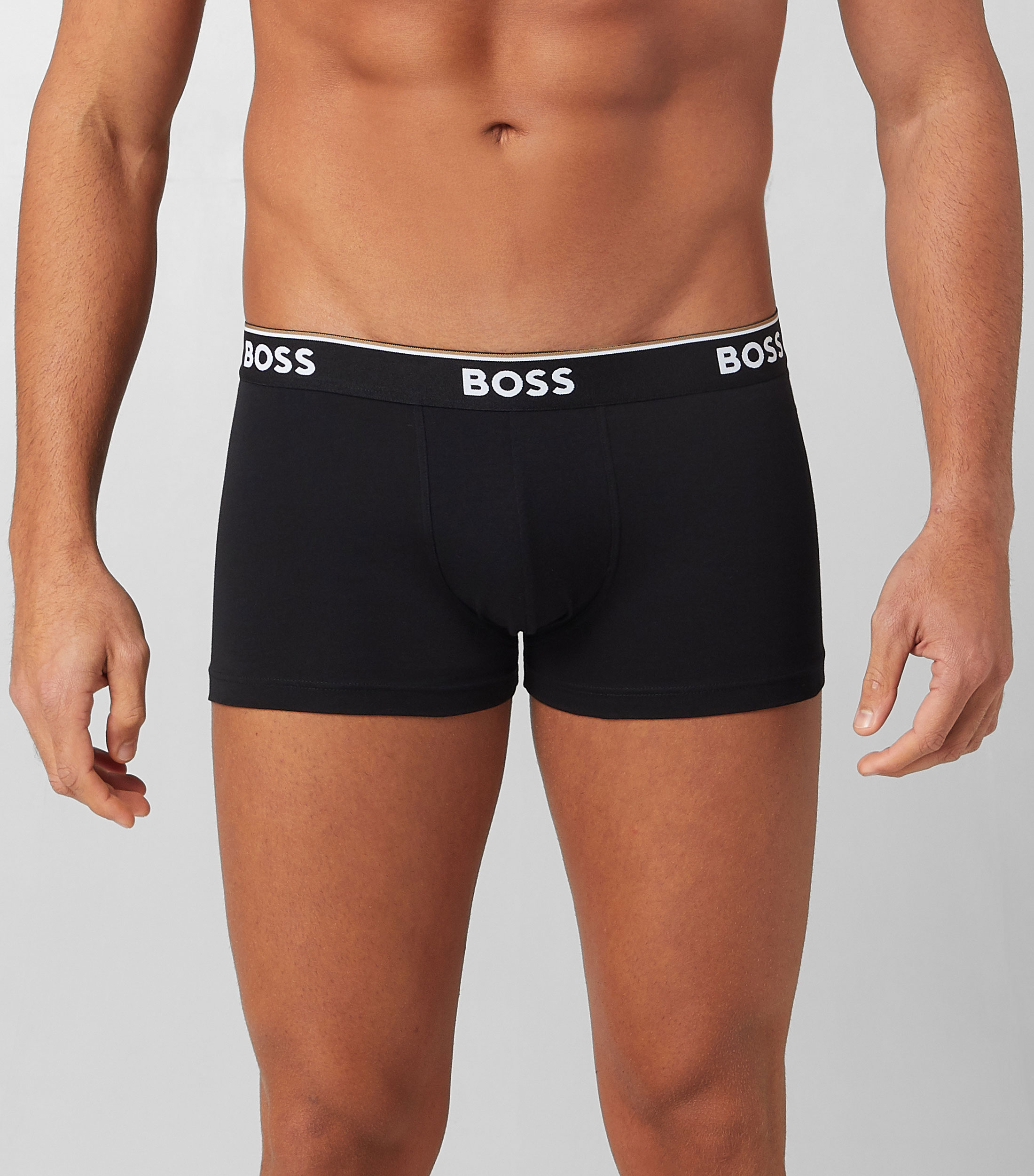 Paquete de tres bóxers Boss en algodón elástico con logo en la cintura Hombre