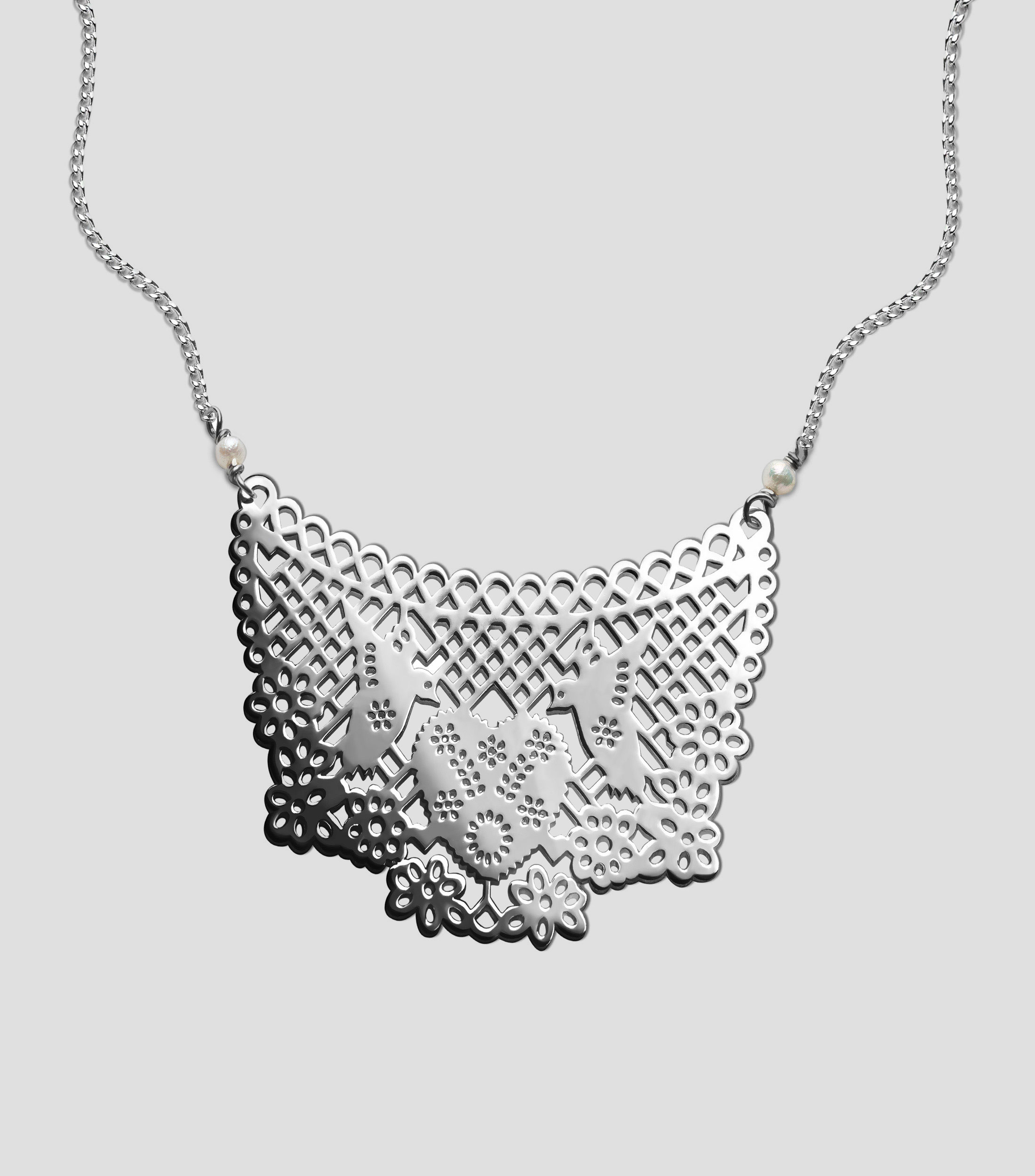 Dije en plata Papel Picado Mujer