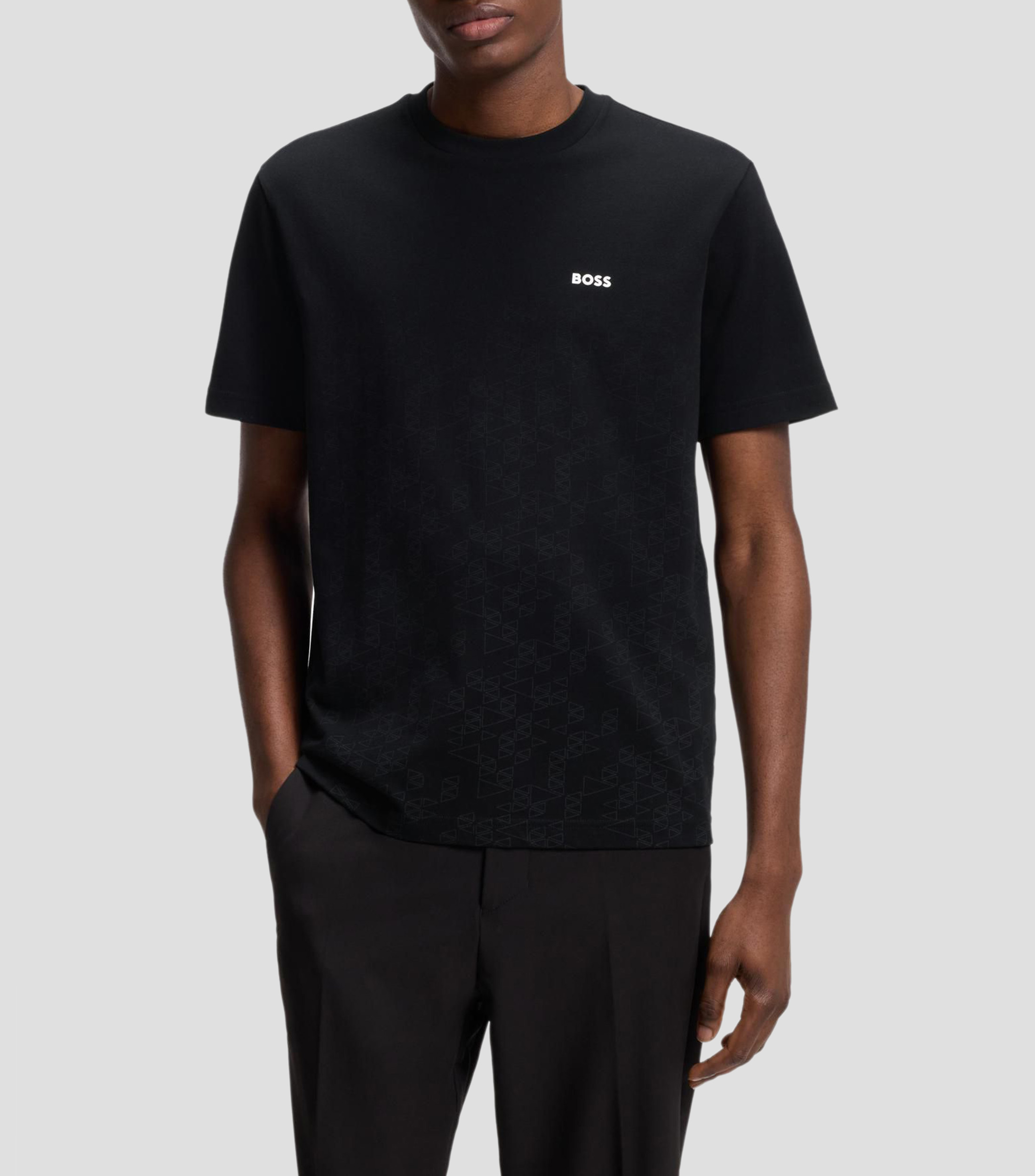 Playera de piqué de algodón con estampado integral Hombre