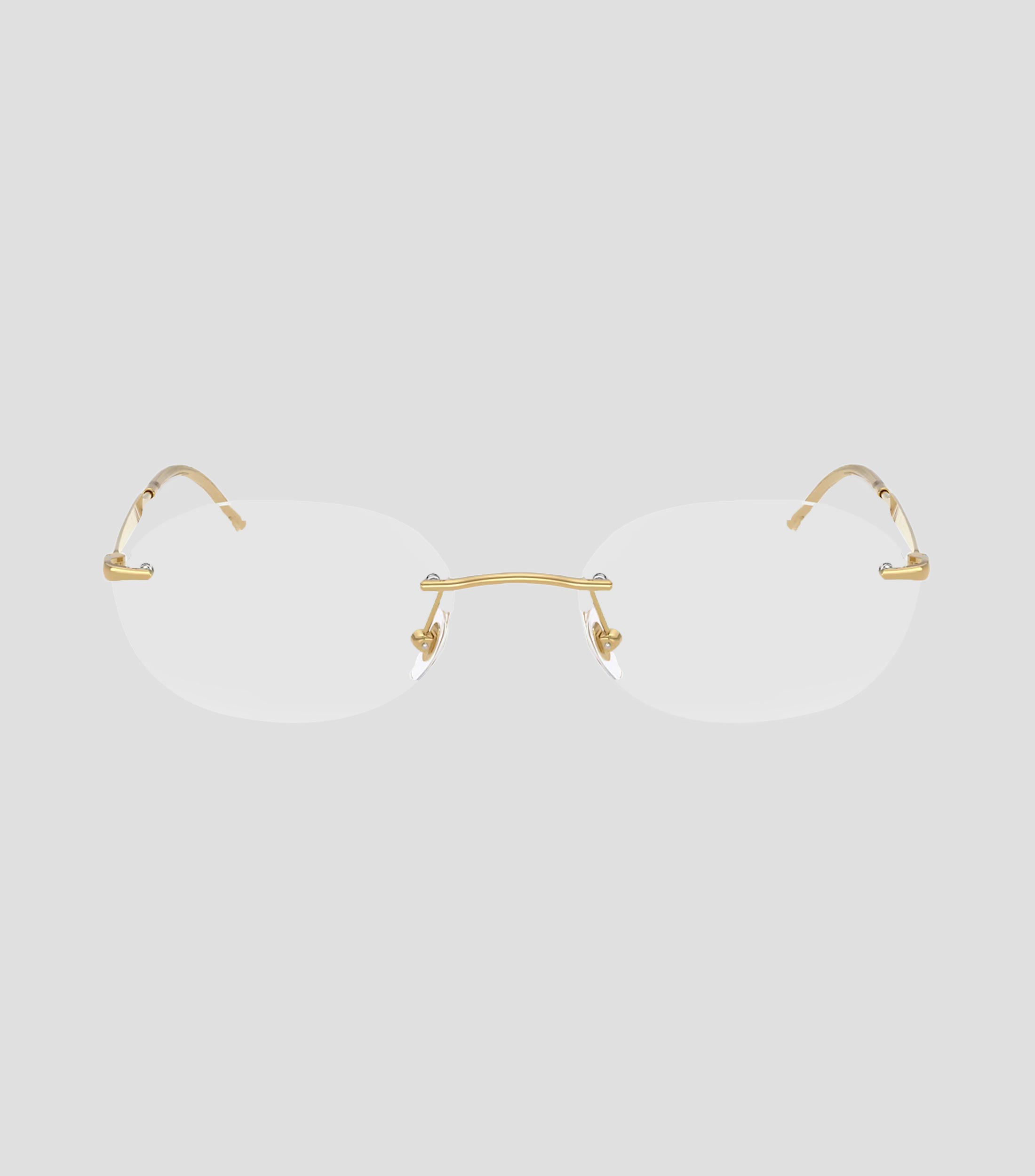 Lentes oftálmicos ovalados dorados Unisex