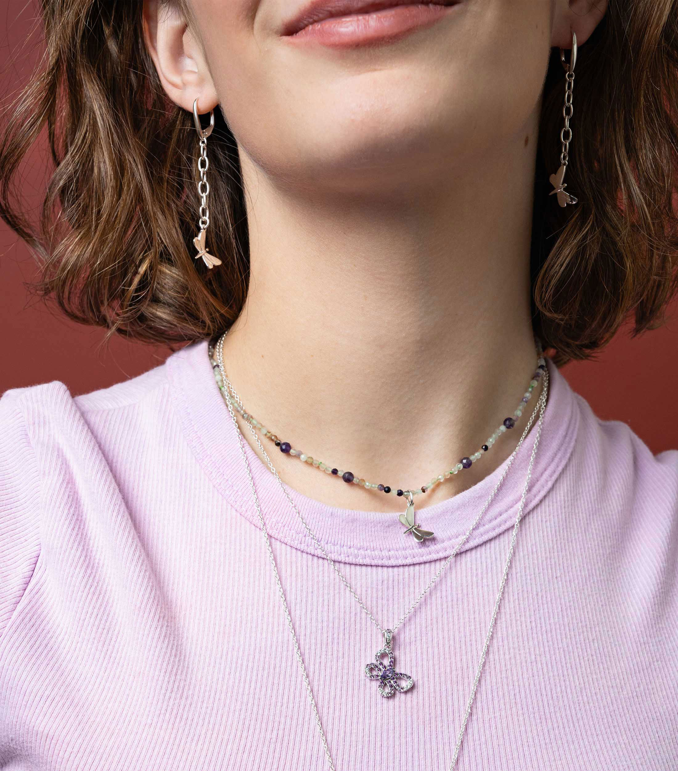 Collar con libélula en plata .925 Alegría Mujer
