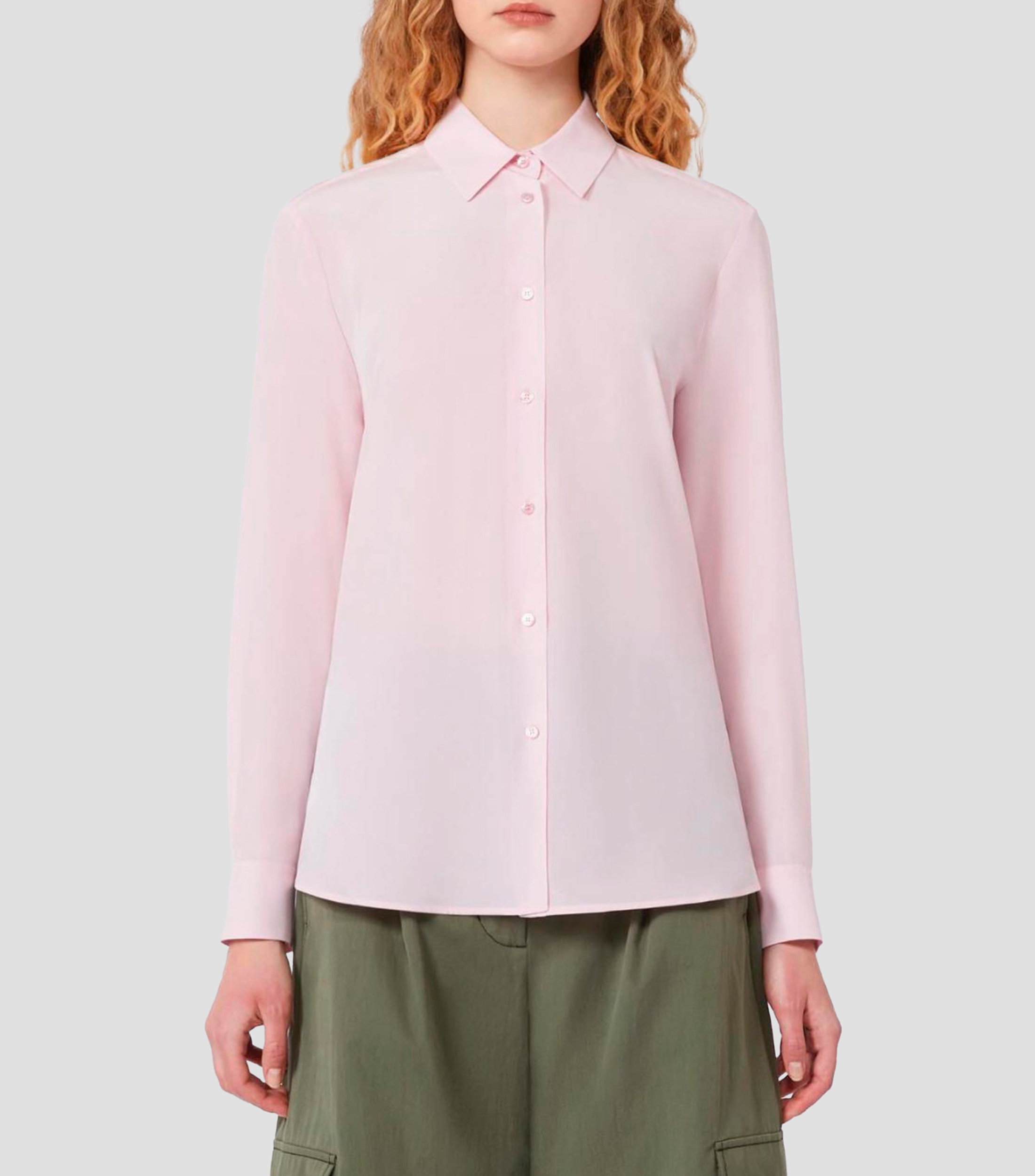 Camisa lisa manga larga Mujer